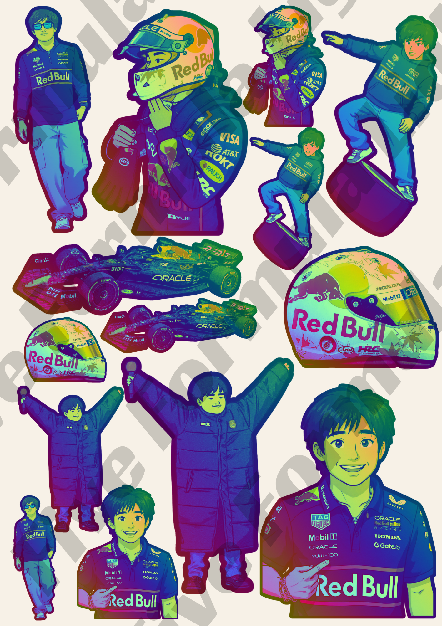 Yuki Tsunoda Stickers