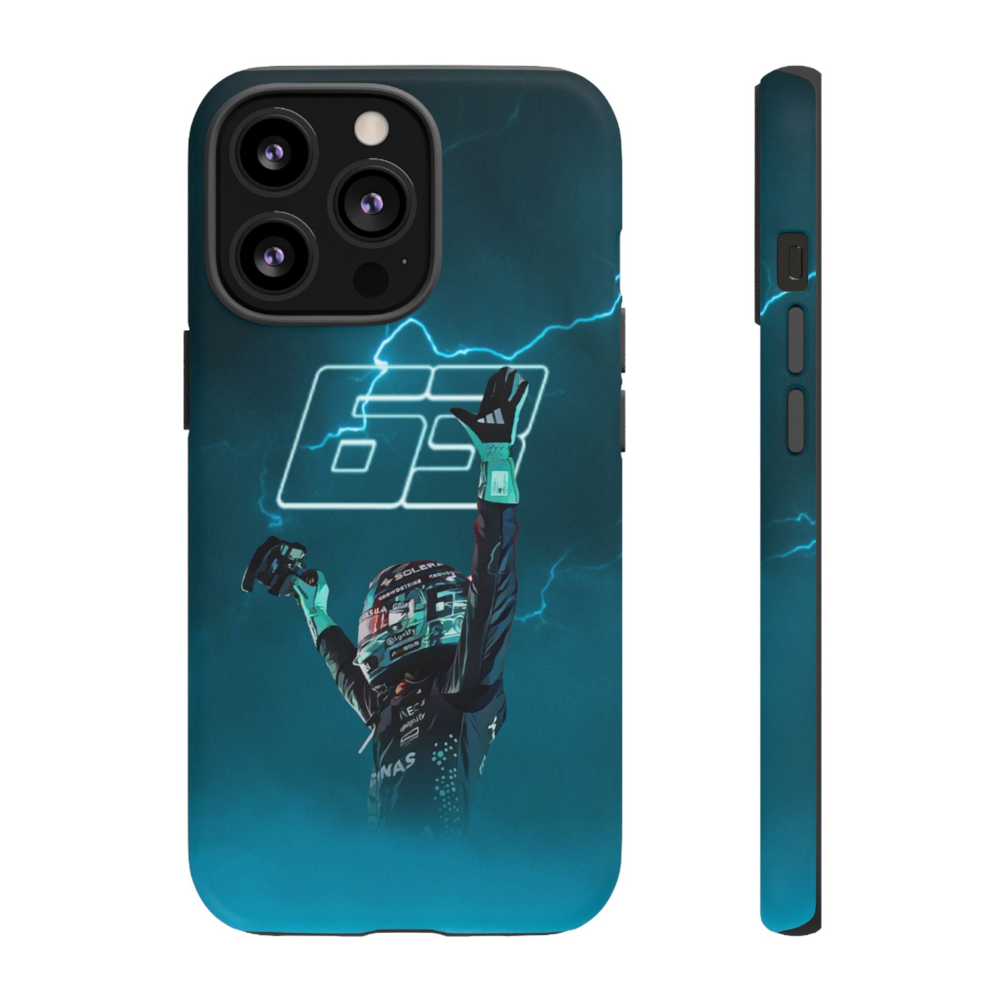 George Russell Blue Electric Phone Case (Glossy and Matte)