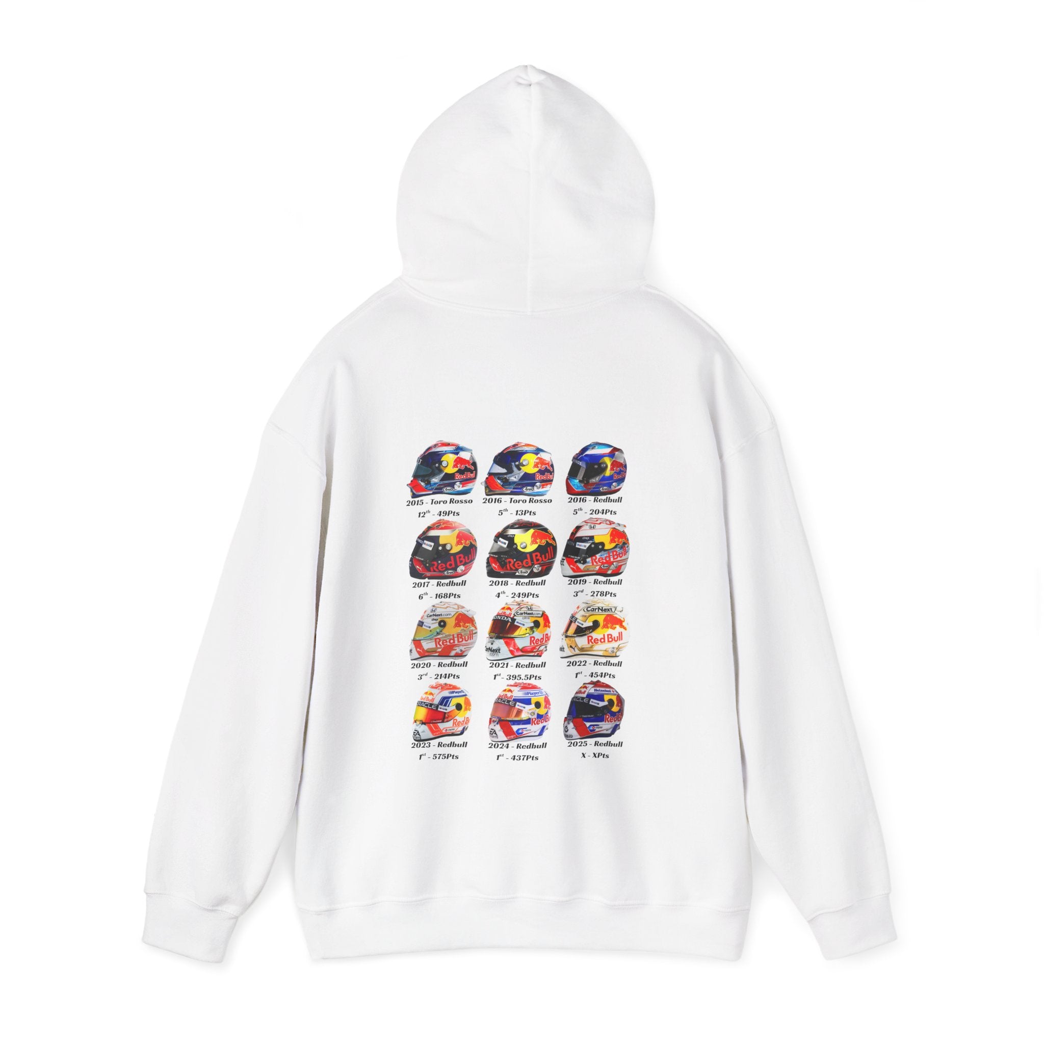 Max Verstappen - Helmets In His F1 Career Hoodie