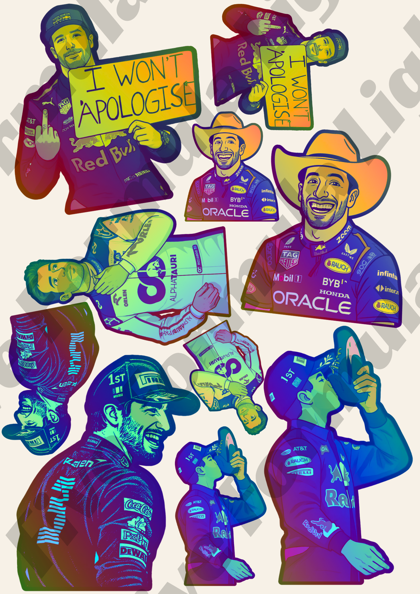 Daniel Ricciardo Stickers