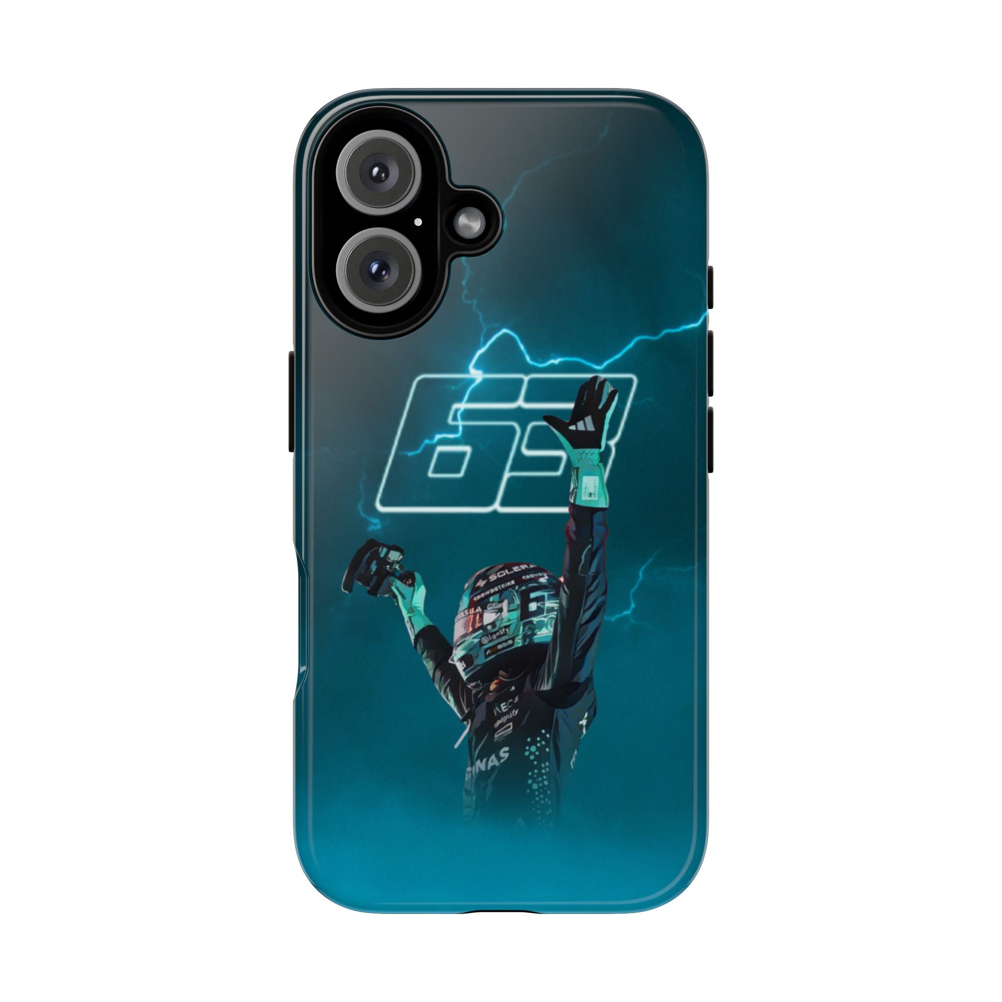 George Russell Blue Electric Phone Case (Glossy and Matte)