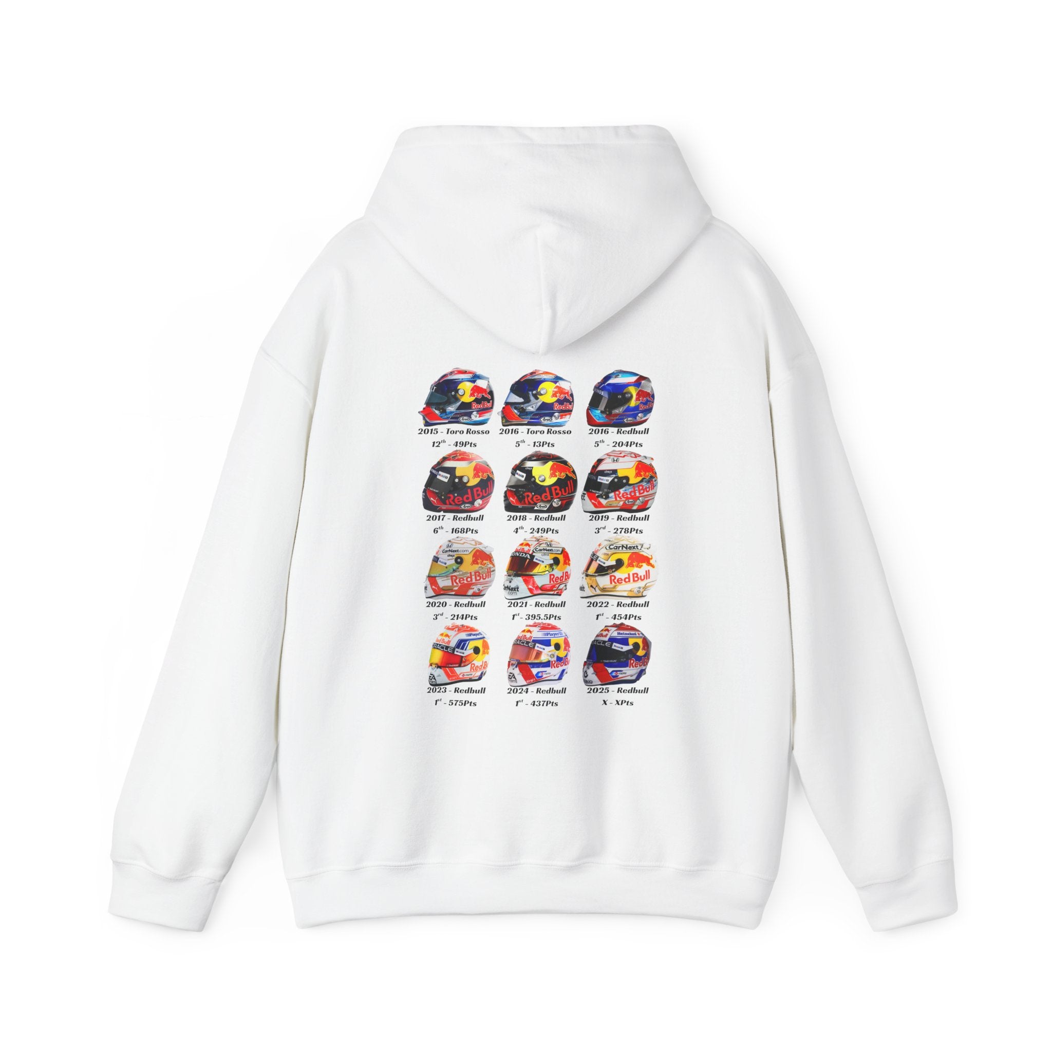 Max Verstappen - Helmets In His F1 Career Hoodie