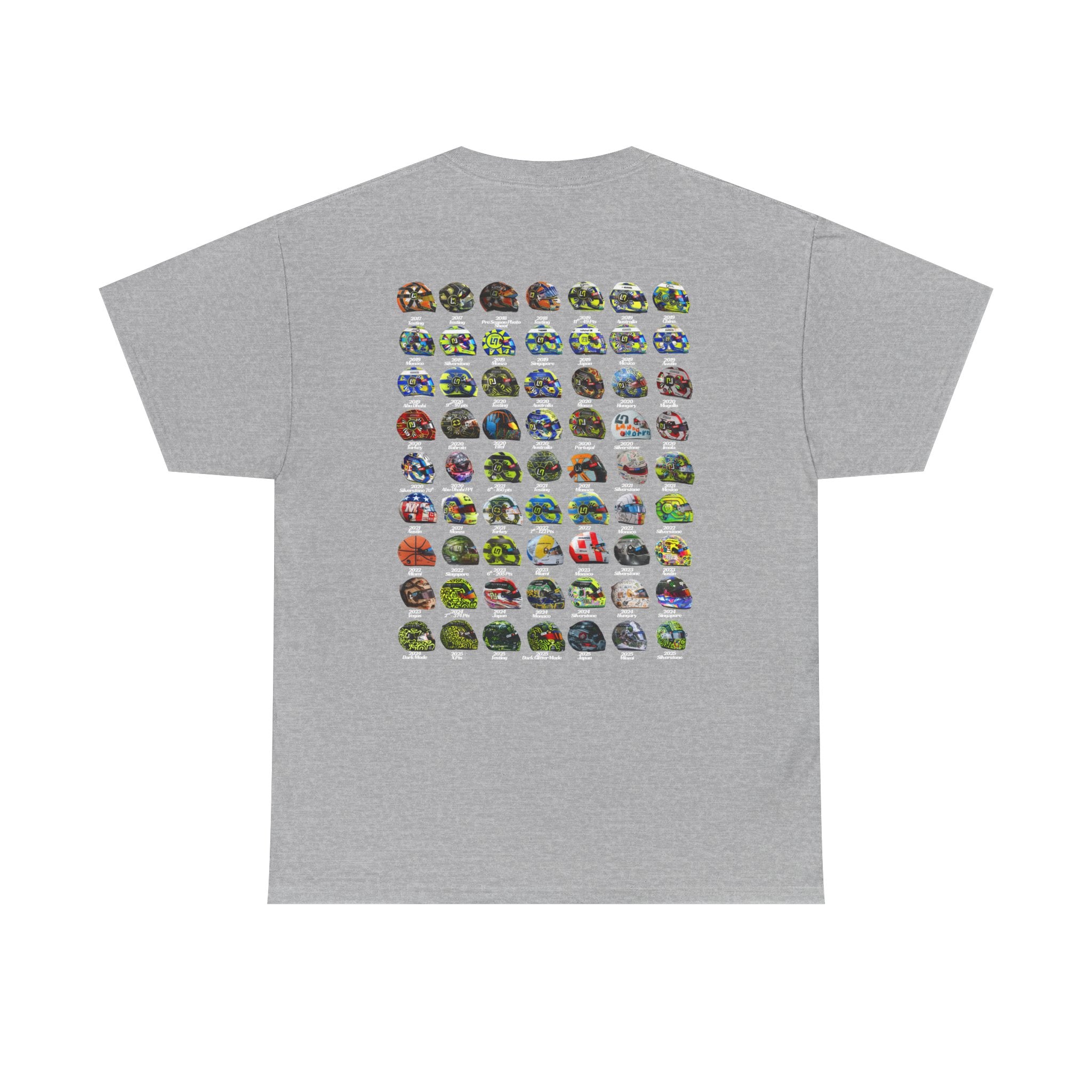 Lando Norris T-Shirt - Every Helmet In His F1 Career