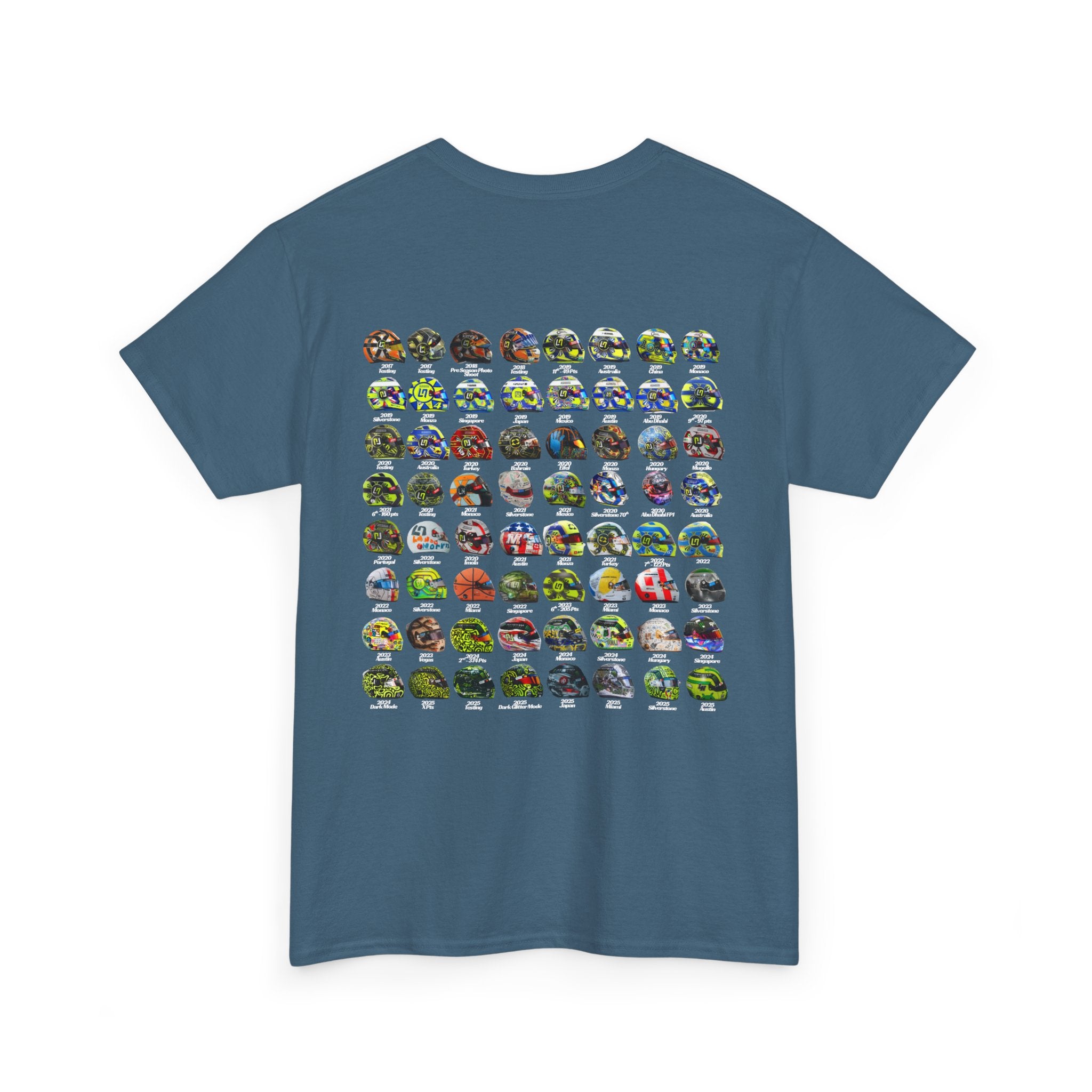 Lando Norris T-Shirt - Every Helmet In His F1 Career
