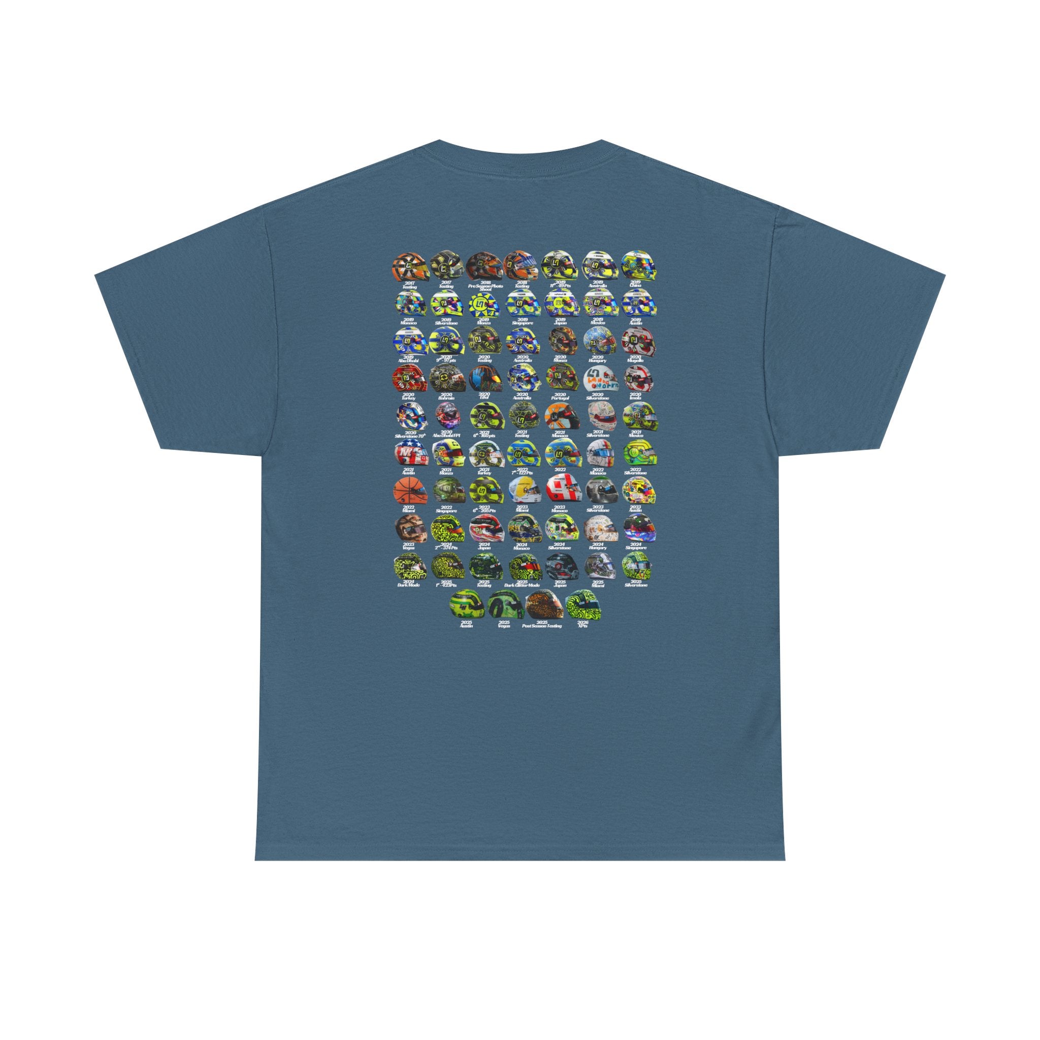 Lando Norris T-Shirt - Every Helmet In His F1 Career