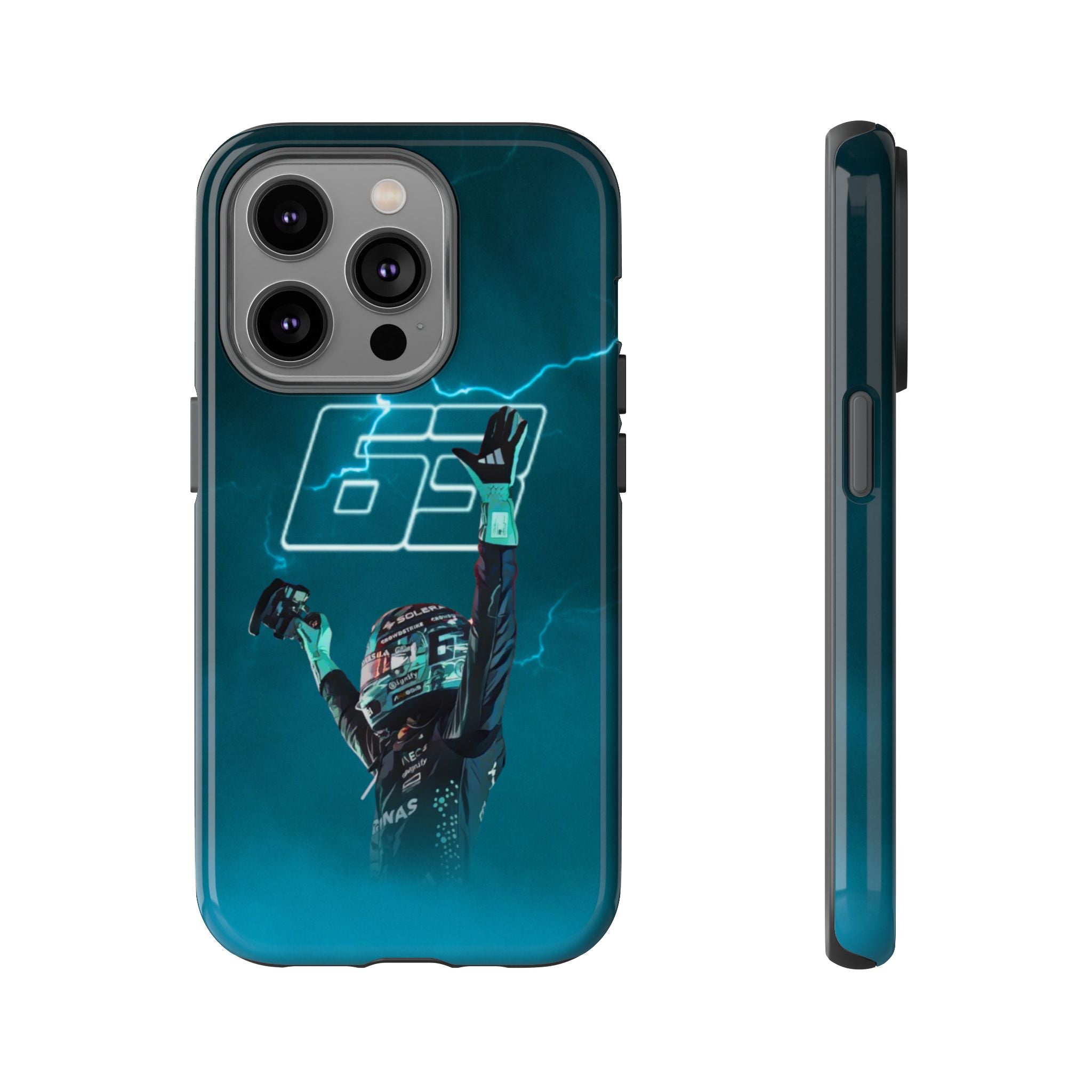 George Russell Blue Electric Phone Case (Glossy and Matte)