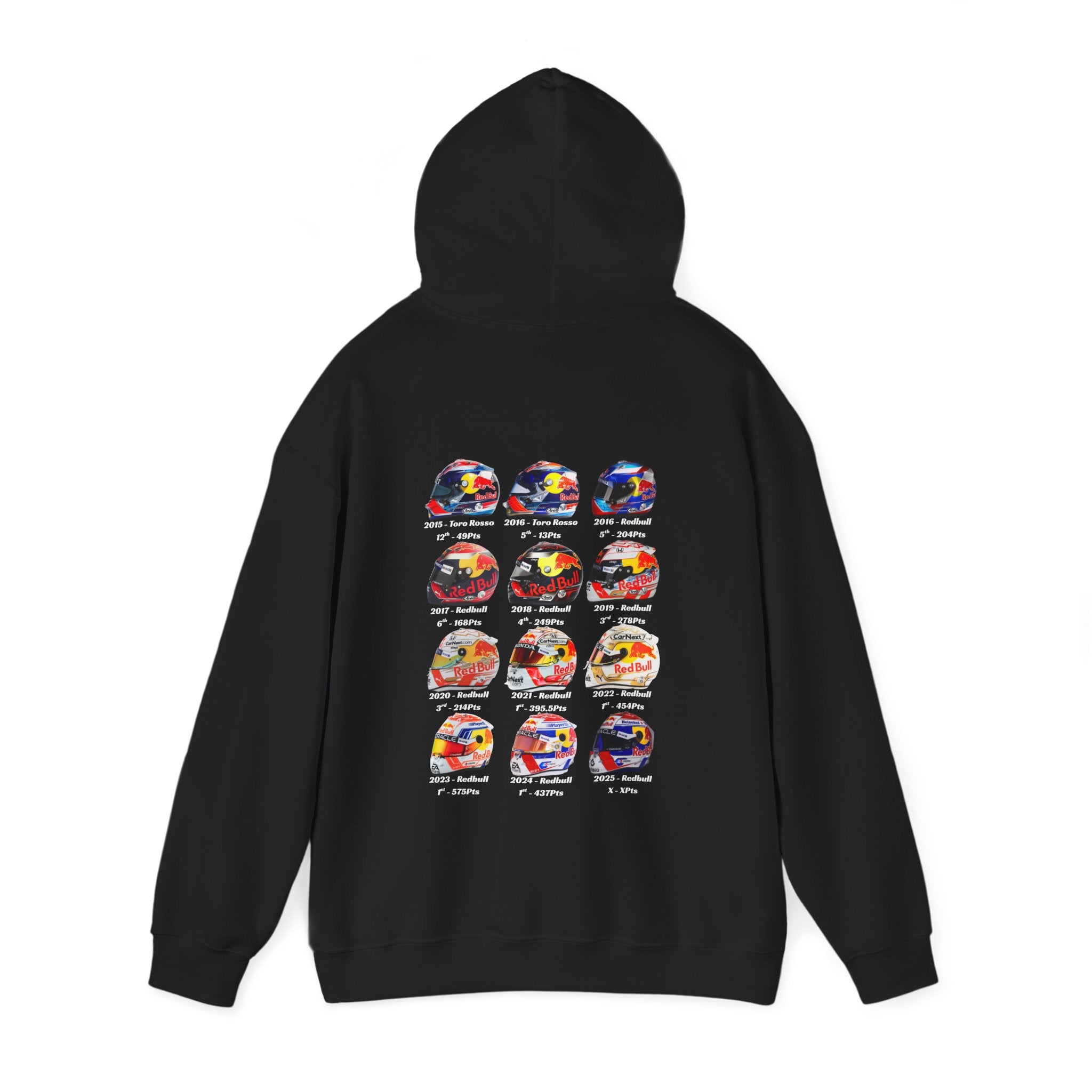 Max Verstappen - Helmets In His F1 Career Hoodie