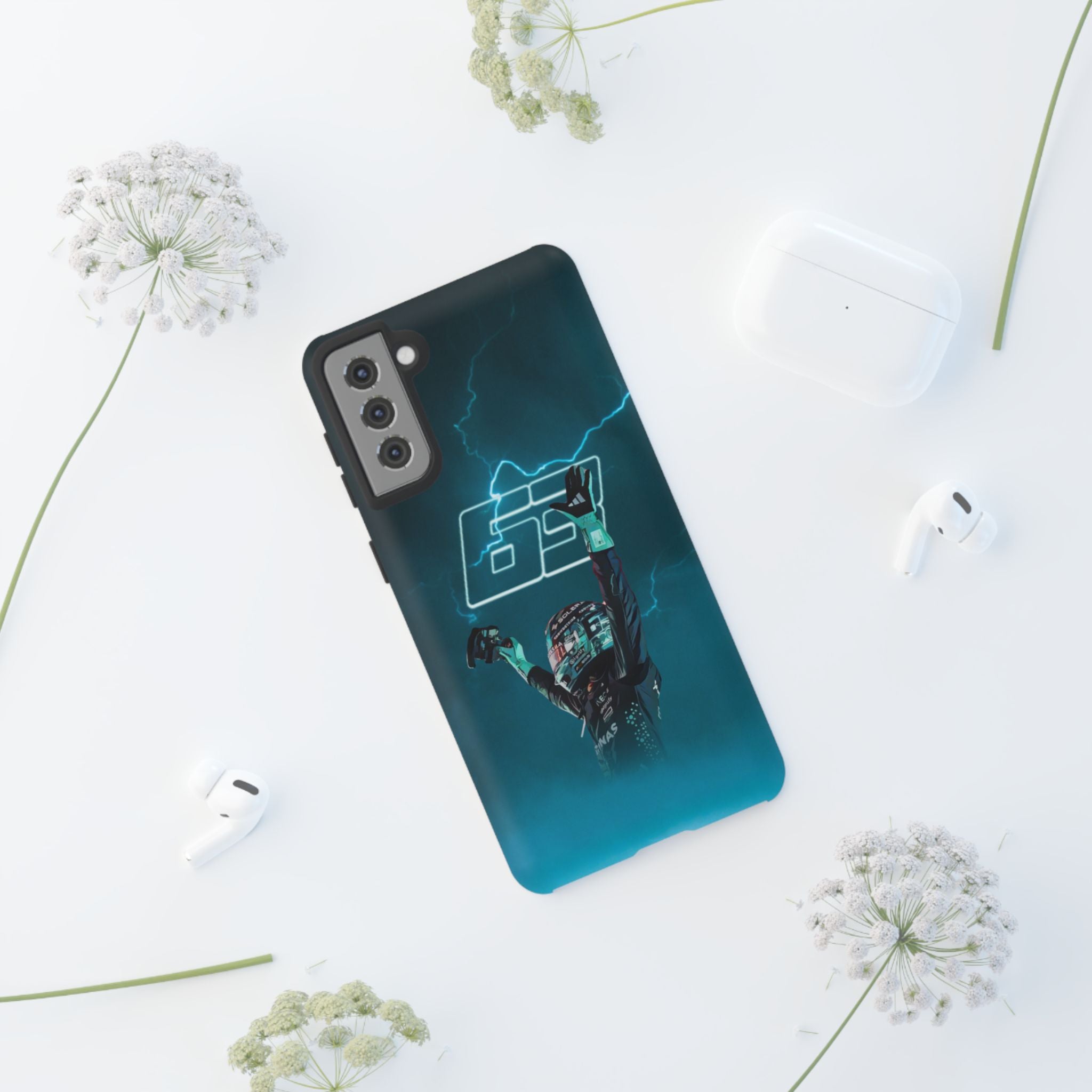 George Russell Blue Electric Phone Case (Glossy and Matte)