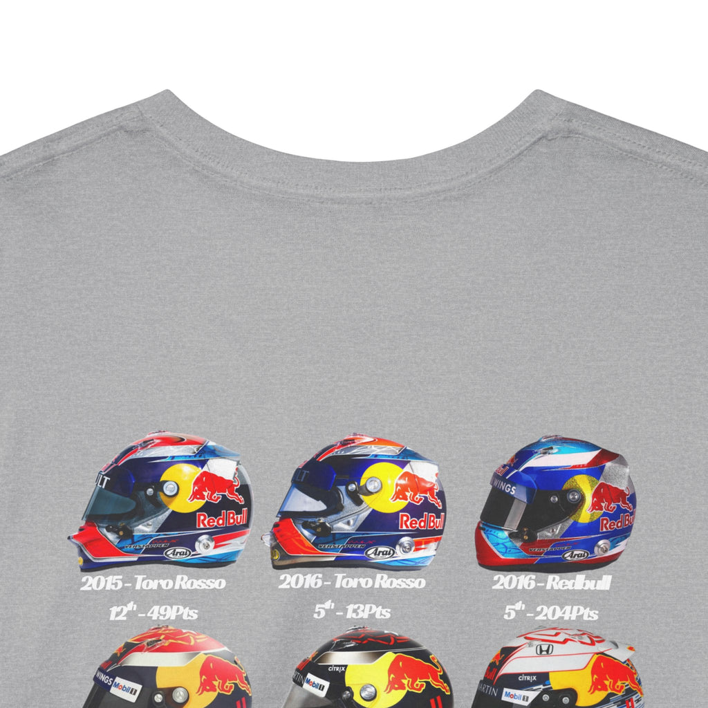 Max Verstappen - Helmets In His F1 Career Cotton T-Shirt