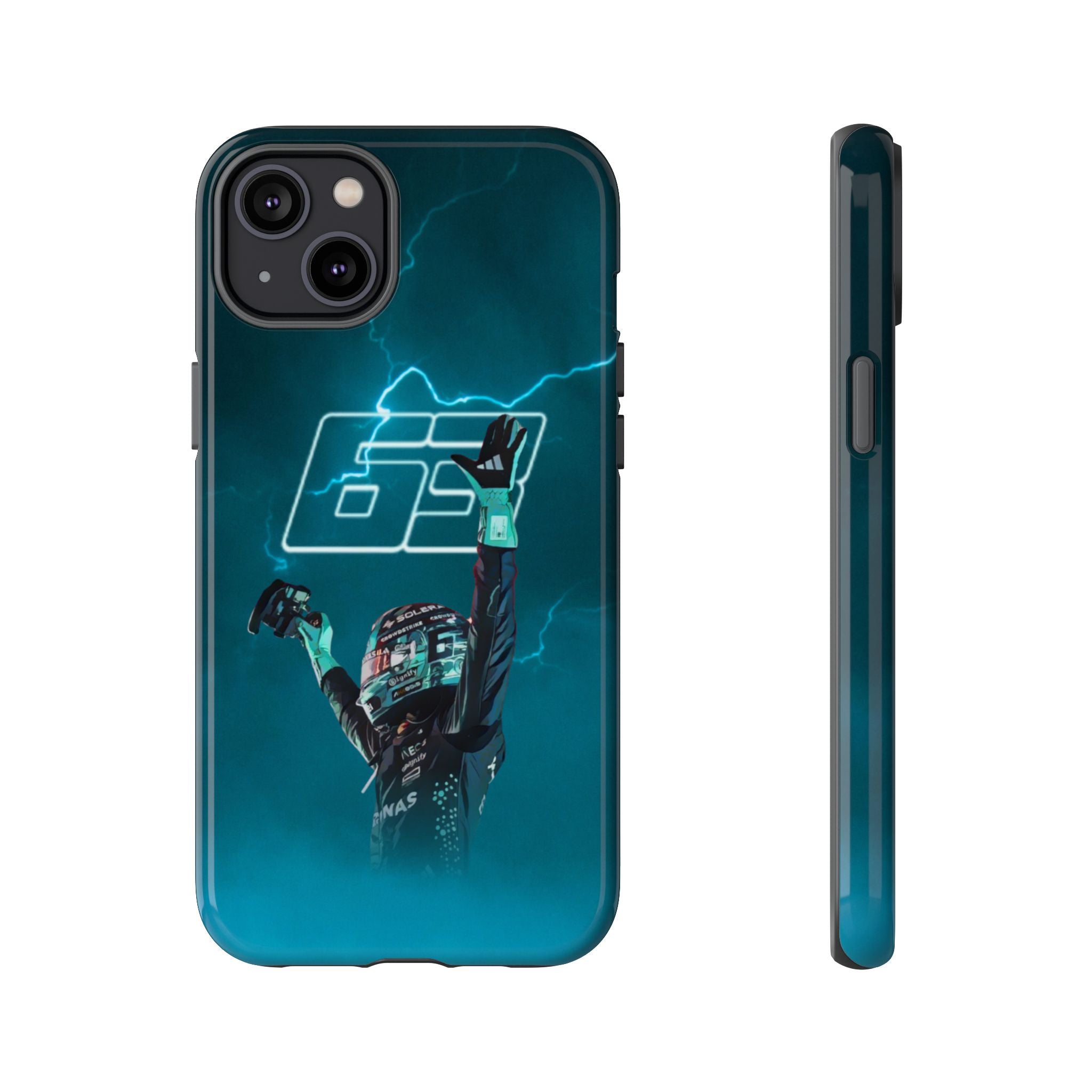 George Russell Blue Electric Phone Case (Glossy and Matte)