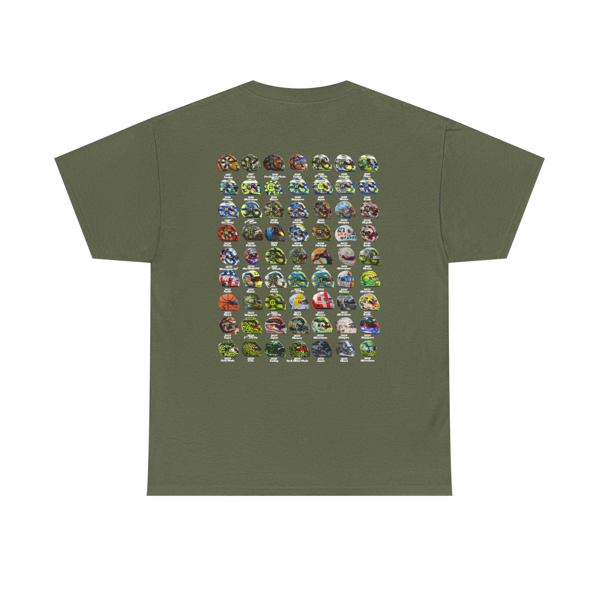 Lando Norris T-Shirt - Every Helmet In His F1 Career