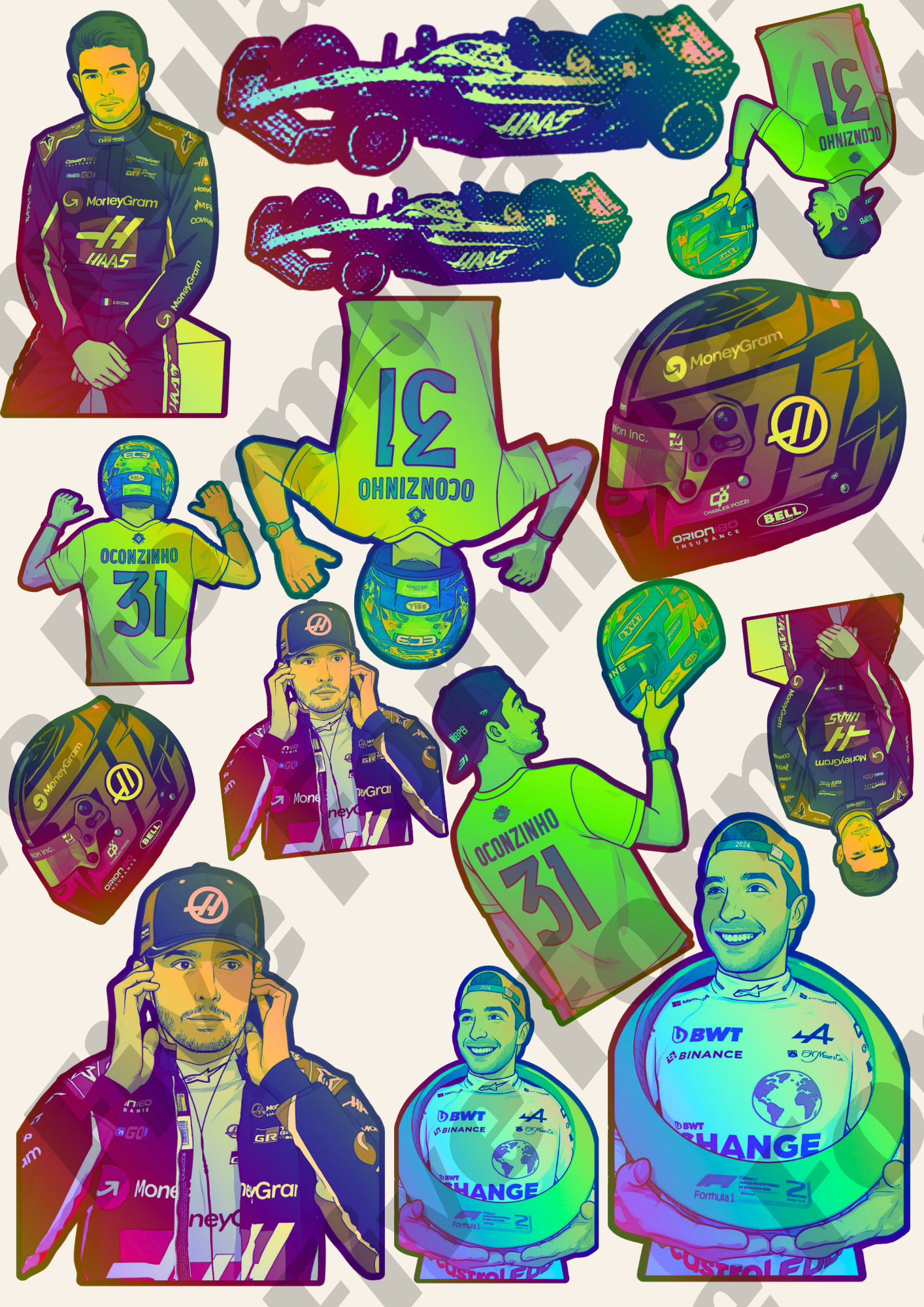 Esteban Ocon Stickers