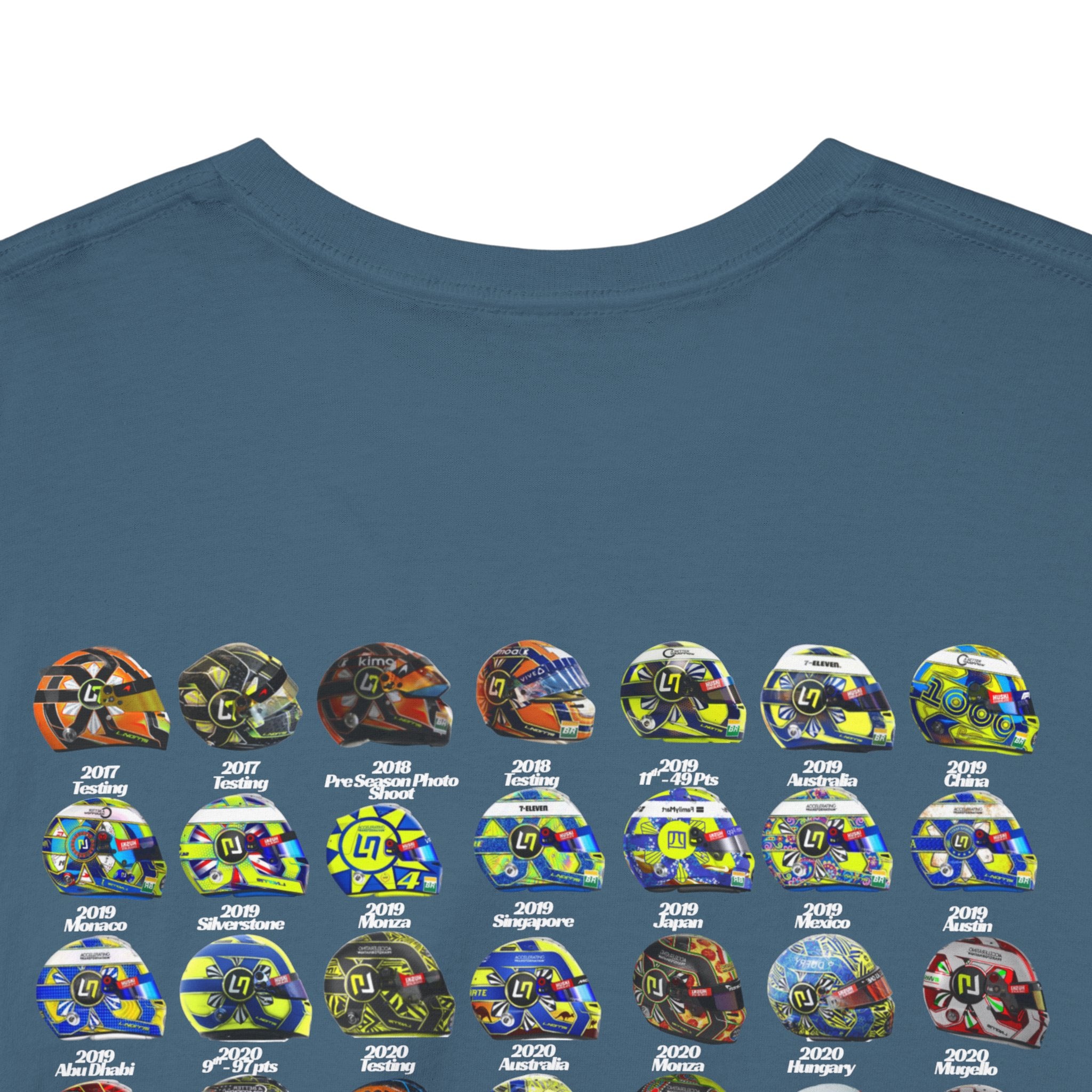 Lando Norris T-Shirt - Every Helmet In His F1 Career