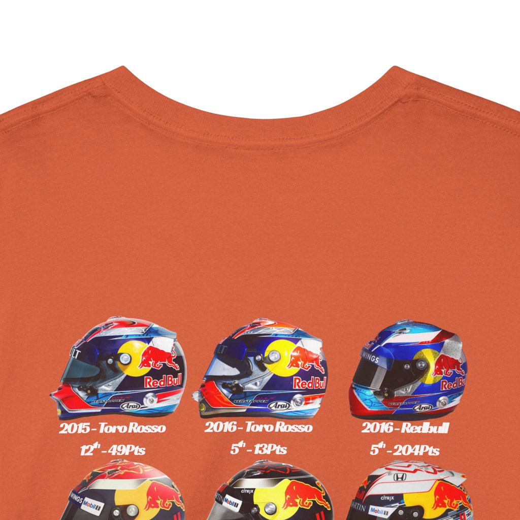 Max Verstappen - Helmets In His F1 Career Cotton T-Shirt