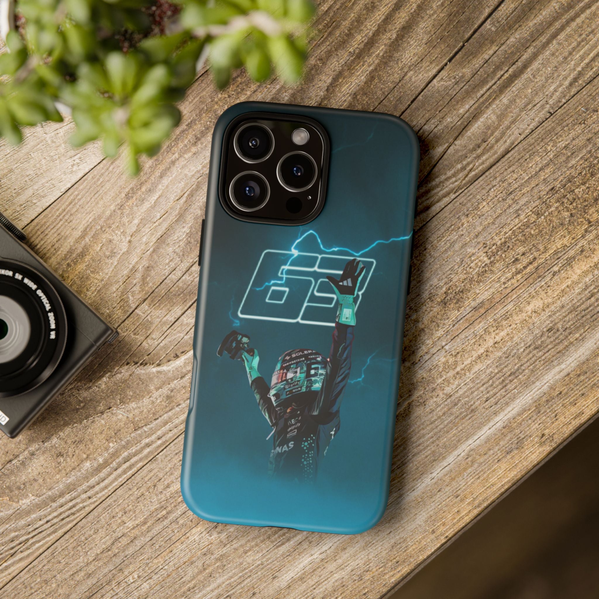 George Russell Blue Electric Phone Case (Glossy and Matte)