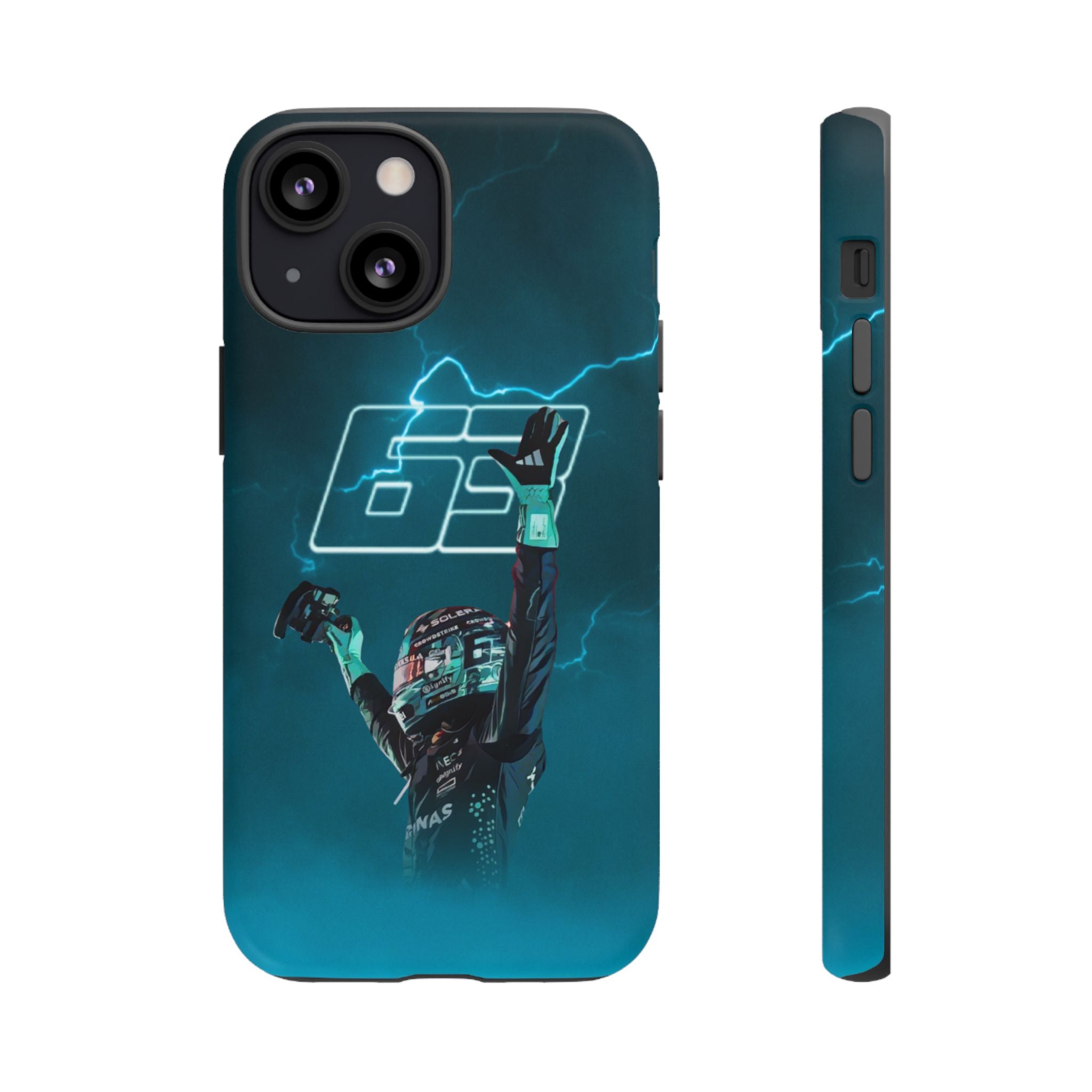 George Russell Blue Electric Phone Case (Glossy and Matte)