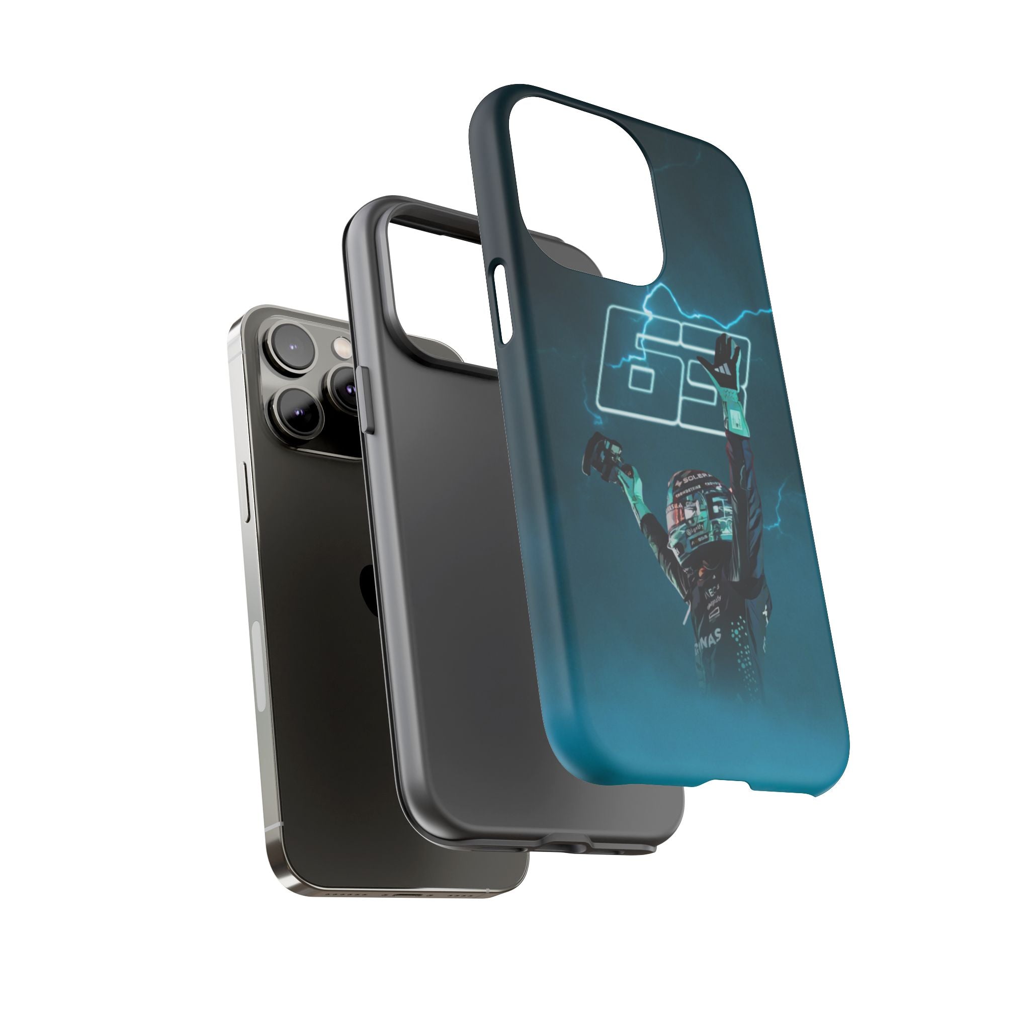 George Russell Blue Electric Phone Case (Glossy and Matte)