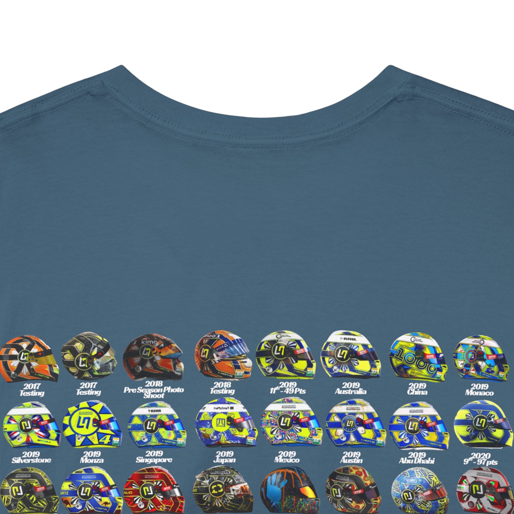 Lando Norris T-Shirt - Every Helmet In His F1 Career