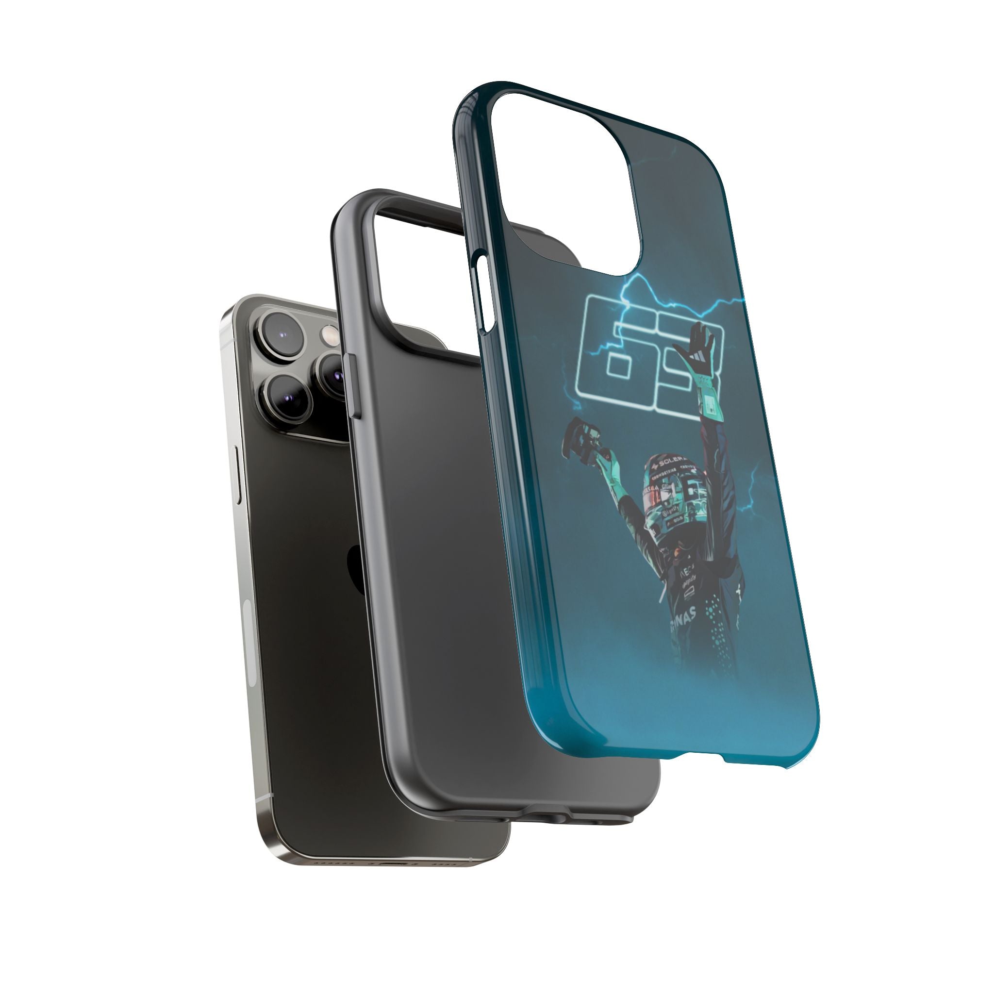 George Russell Blue Electric Phone Case (Glossy and Matte)