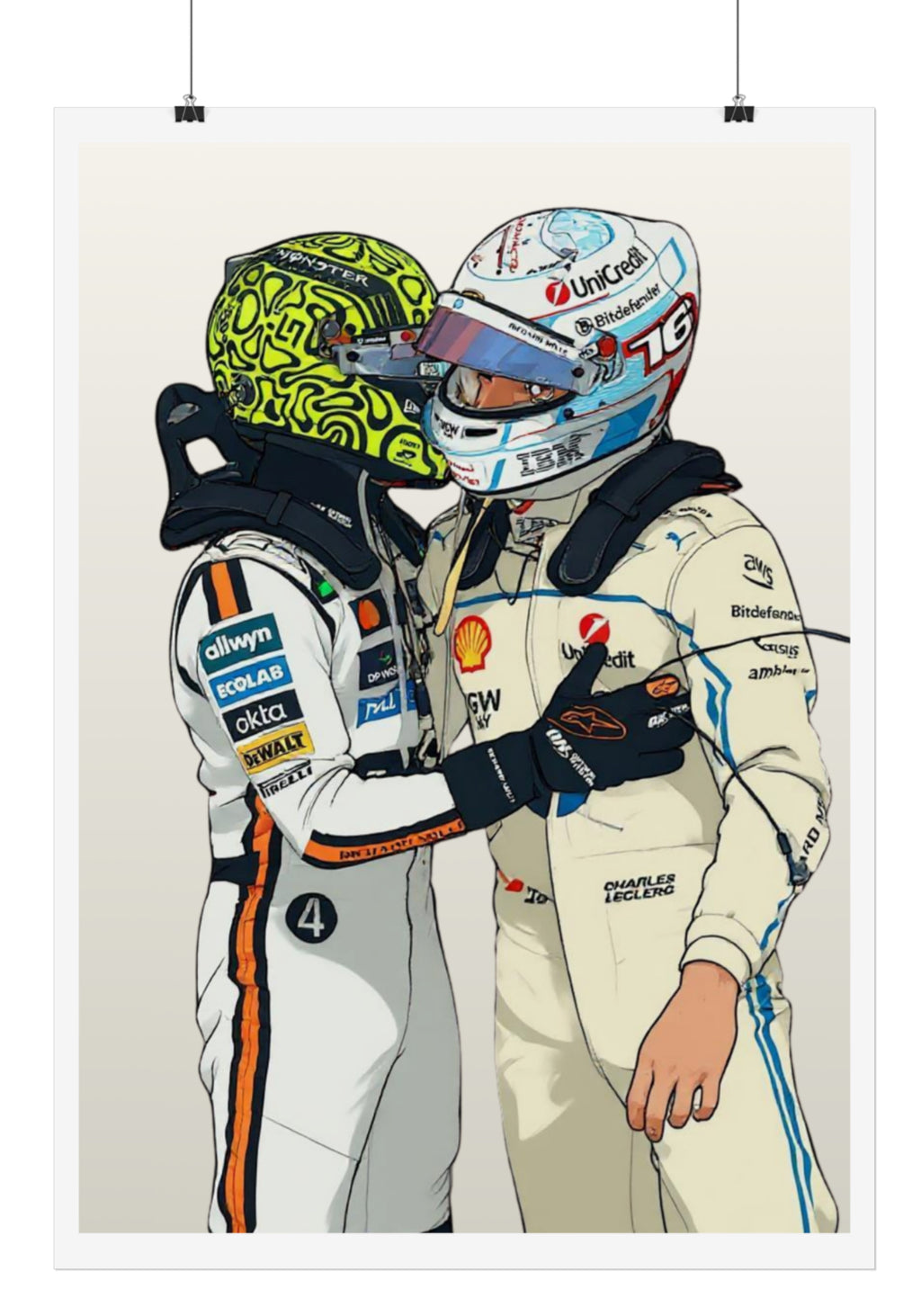 Charles Leclerc + Lando Norris Monaco Poster