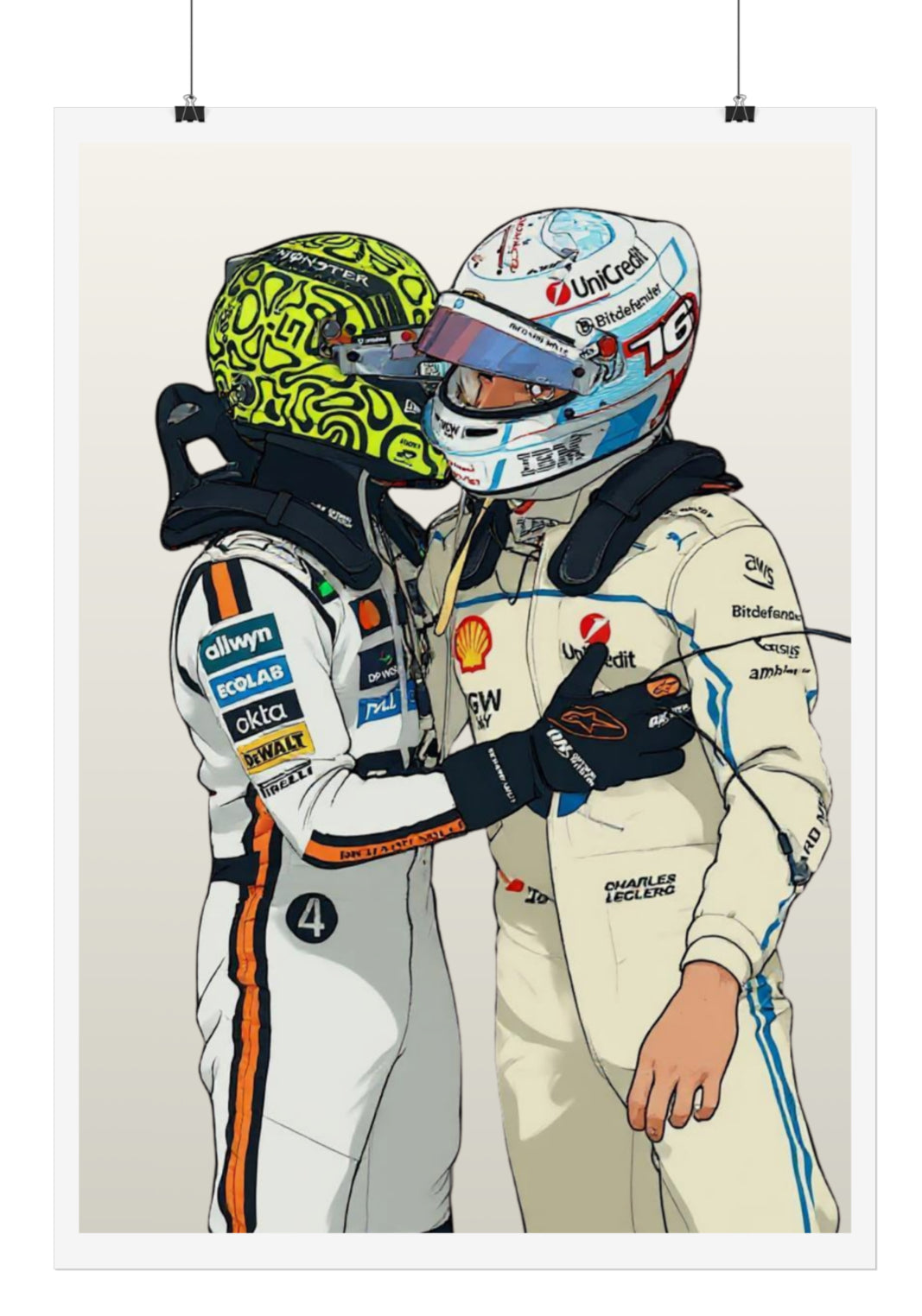 Charles Leclerc + Lando Norris Monaco Poster