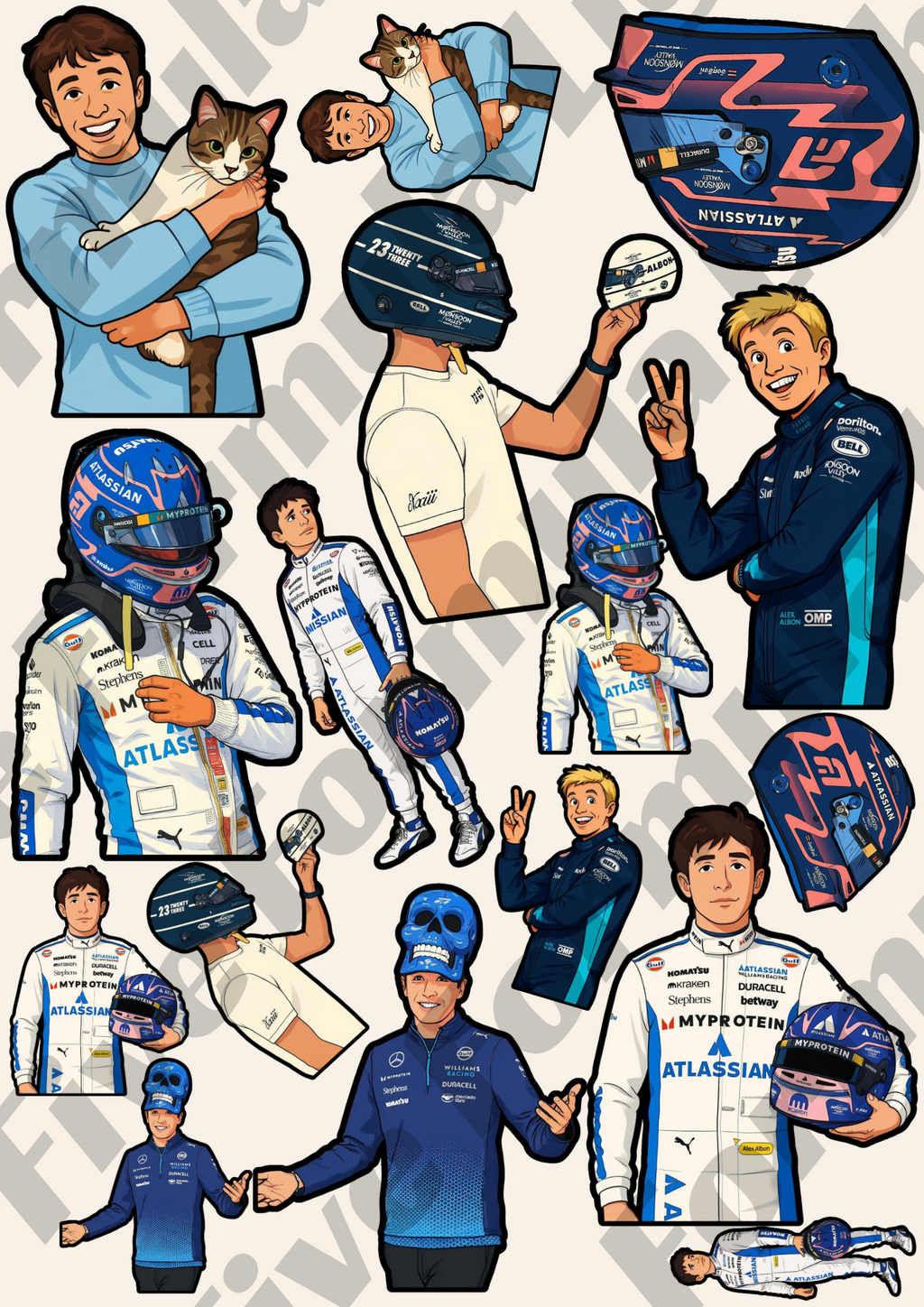 Alex Albon Stickers