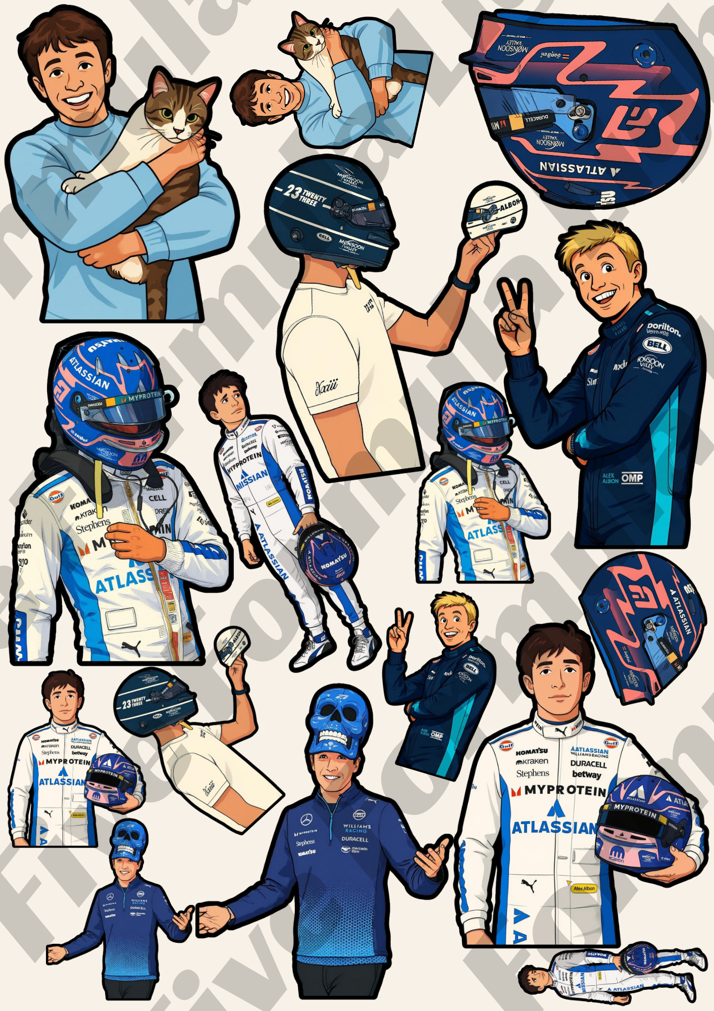 Alex Albon Stickers