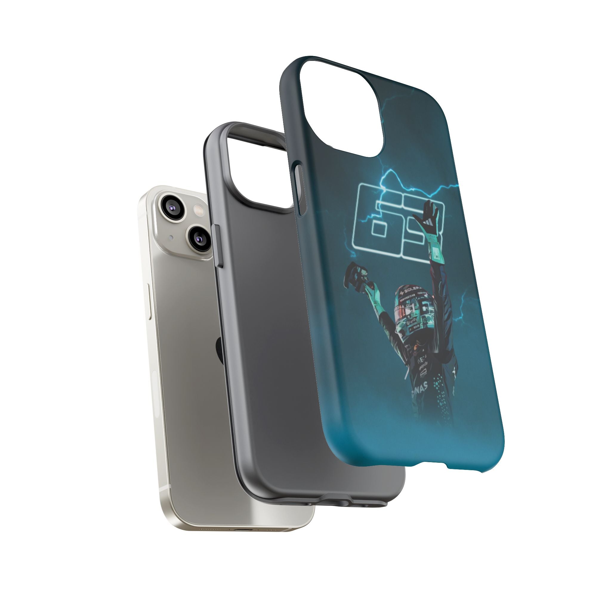 George Russell Blue Electric Phone Case (Glossy and Matte)