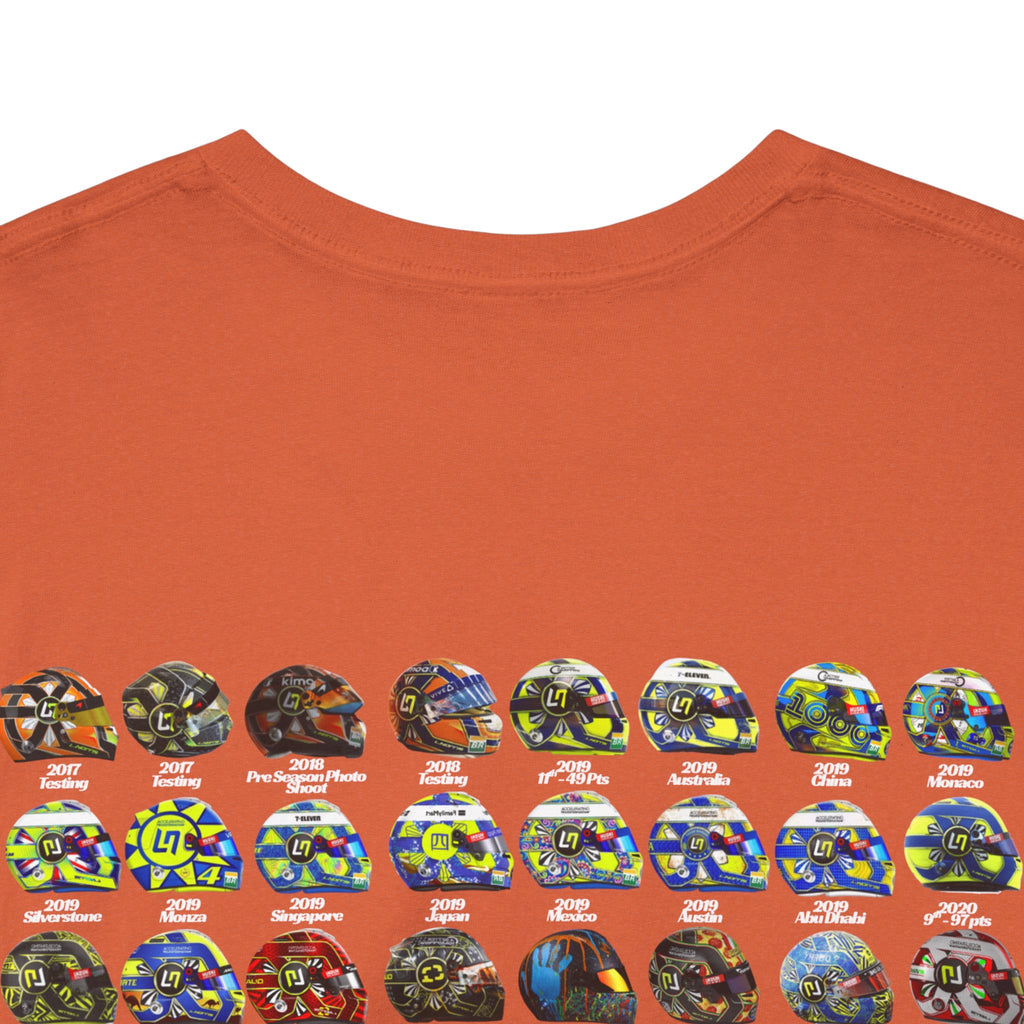 Lando Norris T-Shirt - Every Helmet In His F1 Career