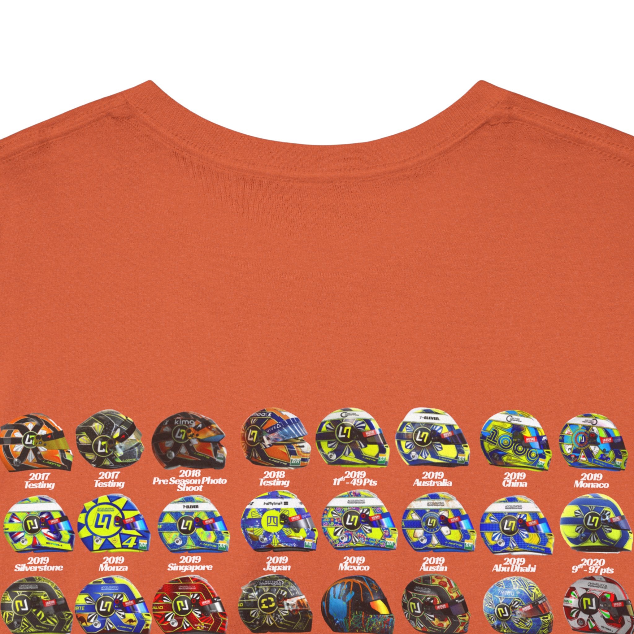 Lando Norris T-Shirt - Every Helmet In His F1 Career