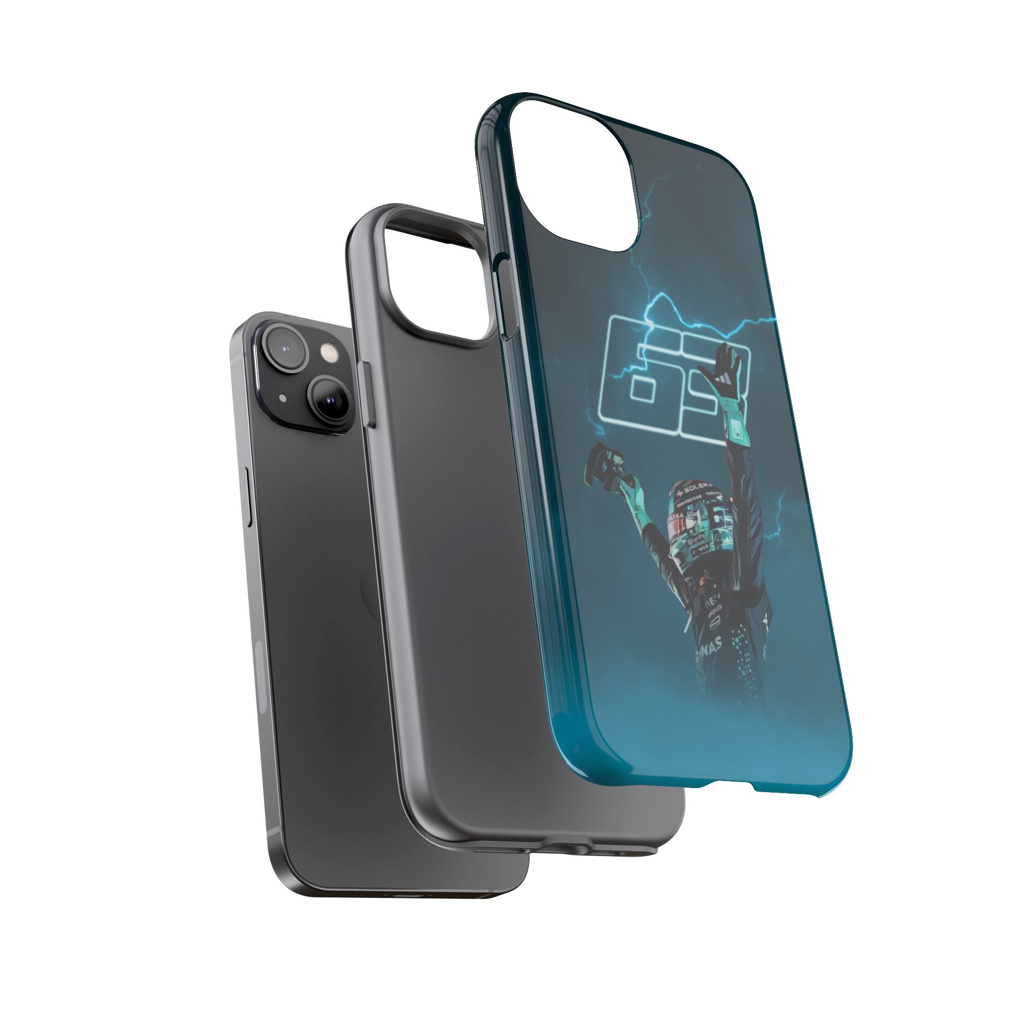 George Russell Blue Electric Phone Case (Glossy and Matte)