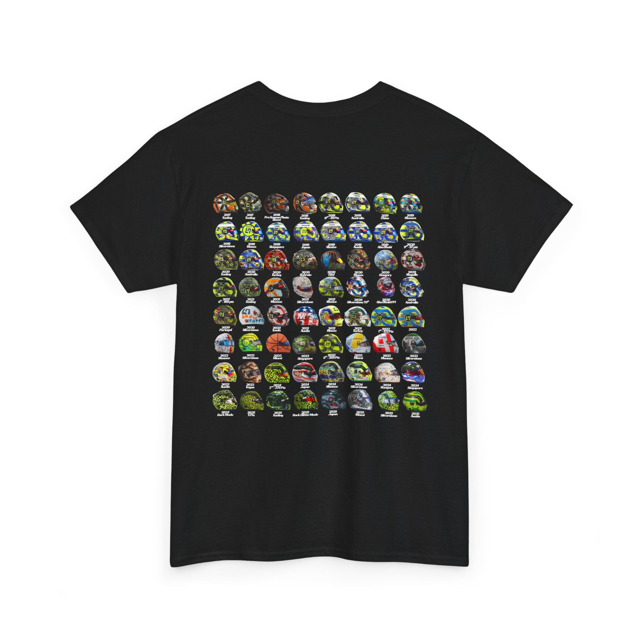 Lando Norris T-Shirt - Every Helmet In His F1 Career