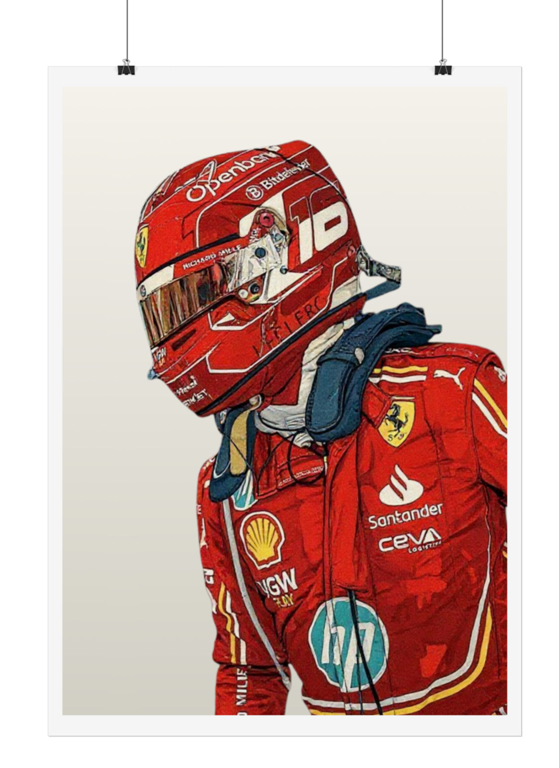 Charles Leclerc Red Poster