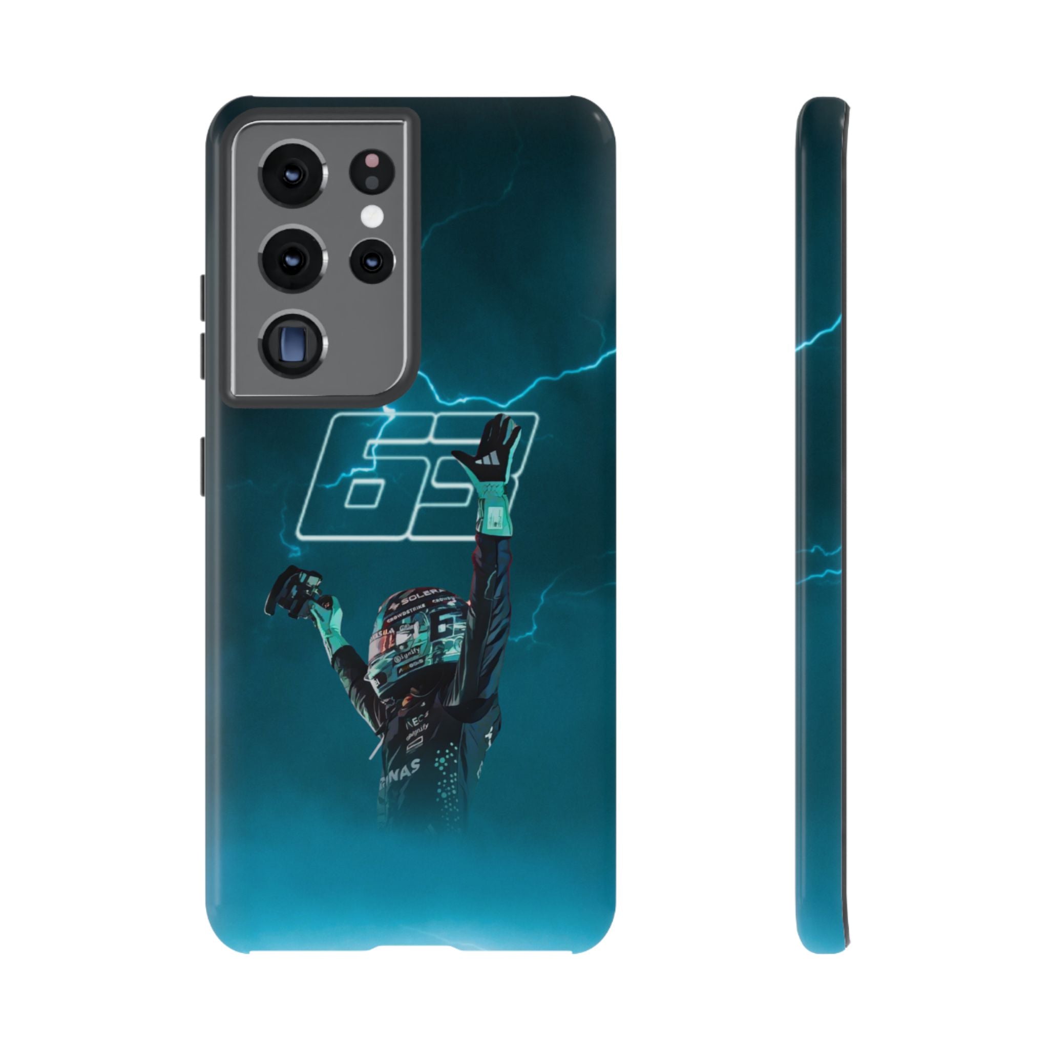 George Russell Blue Electric Phone Case (Glossy and Matte)