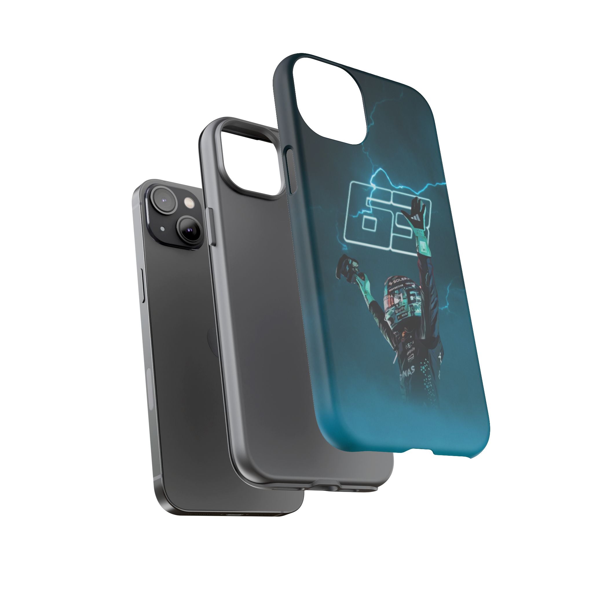George Russell Blue Electric Phone Case (Glossy and Matte)