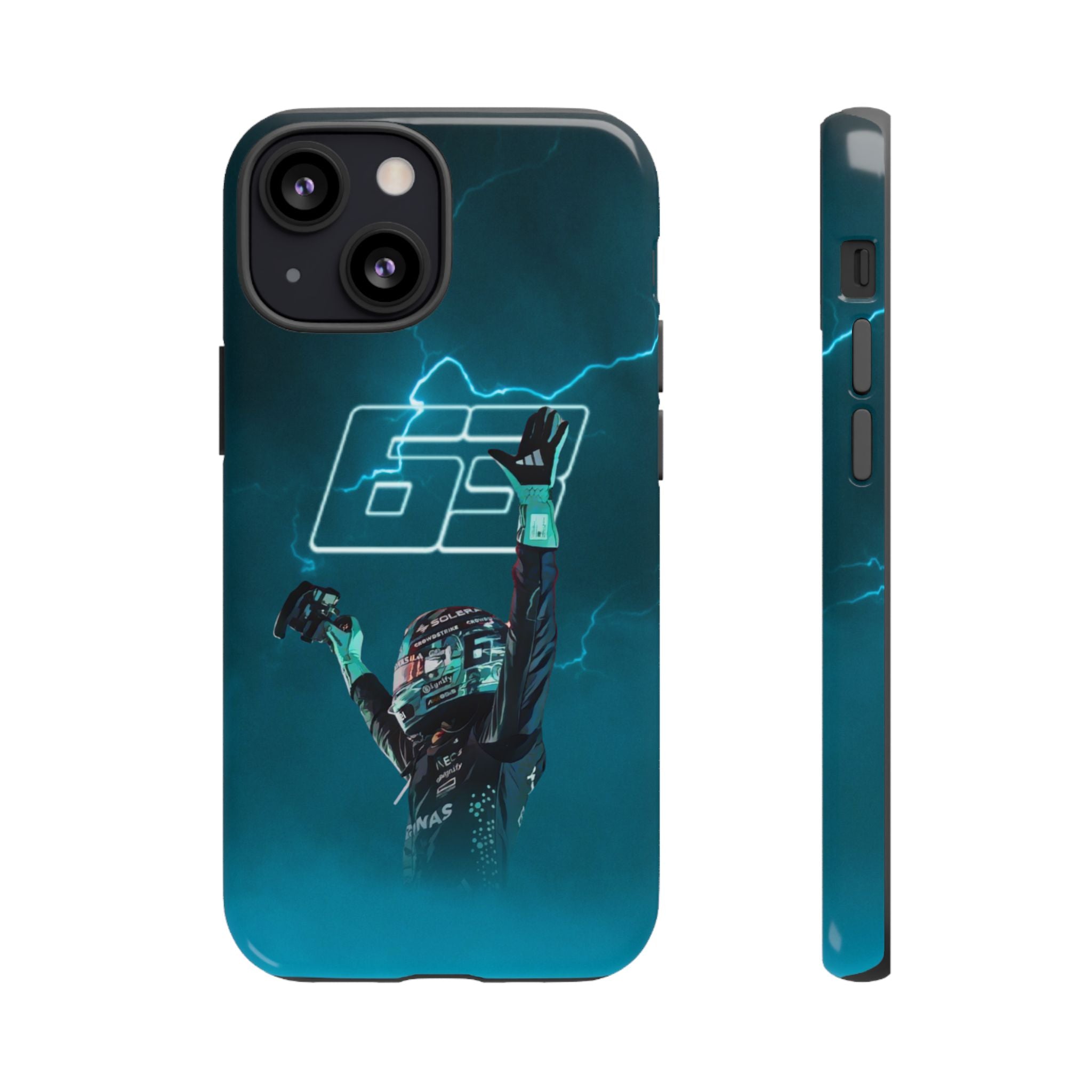 George Russell Blue Electric Phone Case (Glossy and Matte)