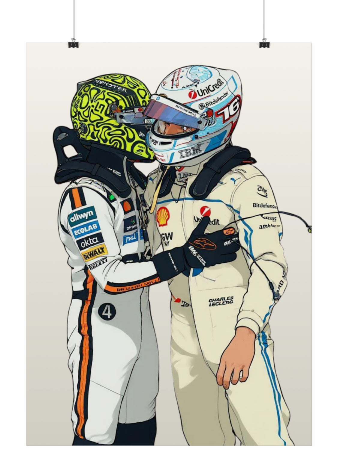 Charles Leclerc + Lando Norris Monaco Poster