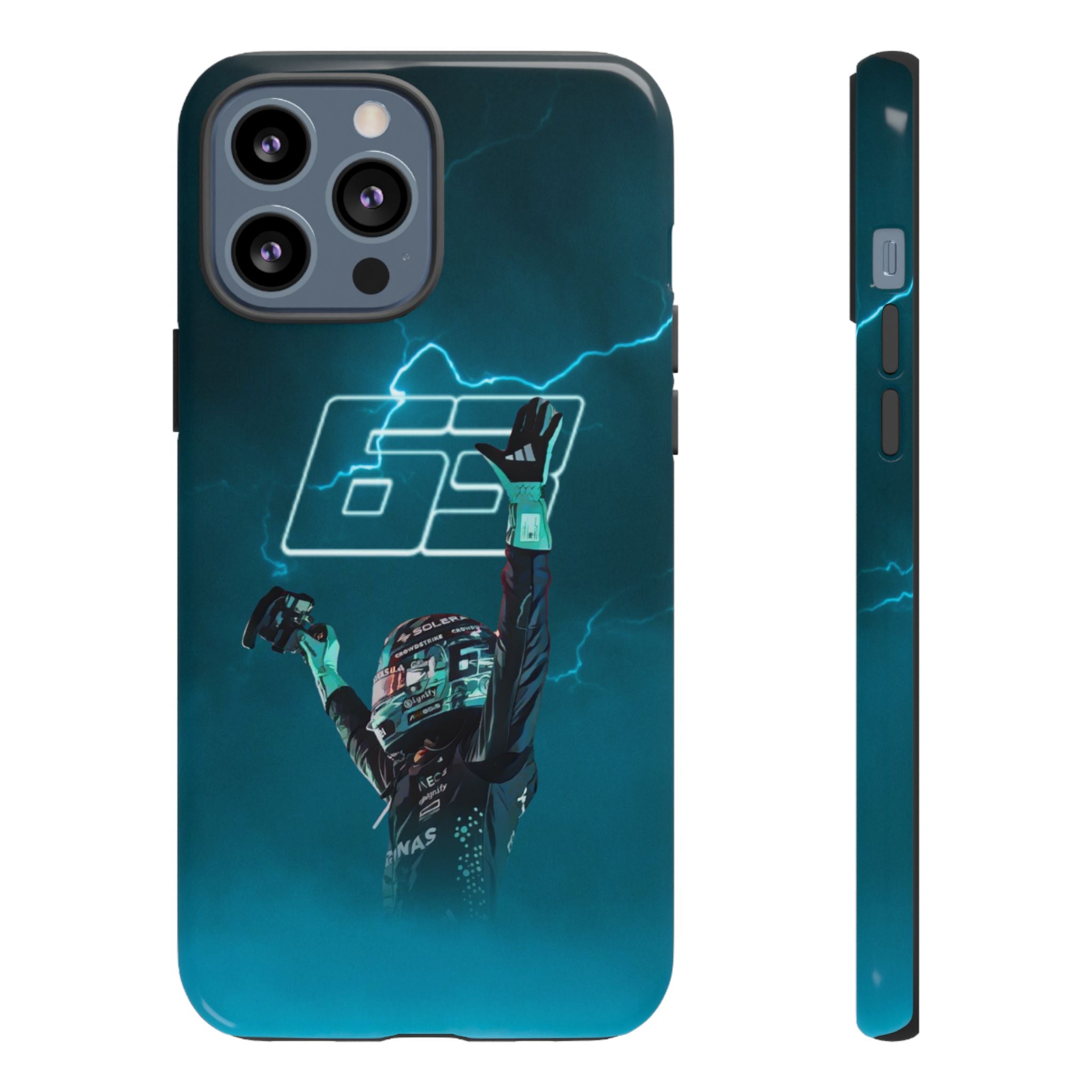 George Russell Blue Electric Phone Case (Glossy and Matte)