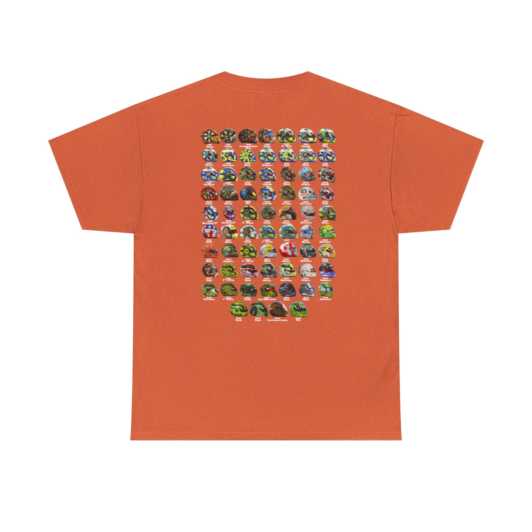 Lando Norris T-Shirt - Every Helmet In His F1 Career