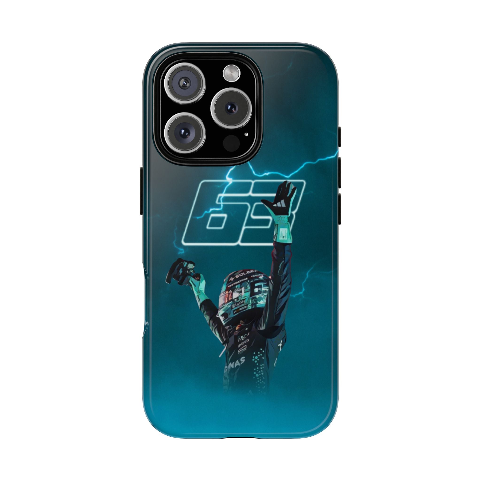 George Russell Blue Electric Phone Case (Glossy and Matte)