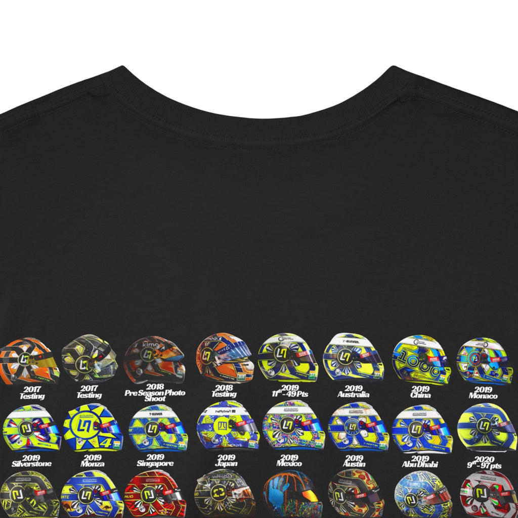 Lando Norris T-Shirt - Every Helmet In His F1 Career