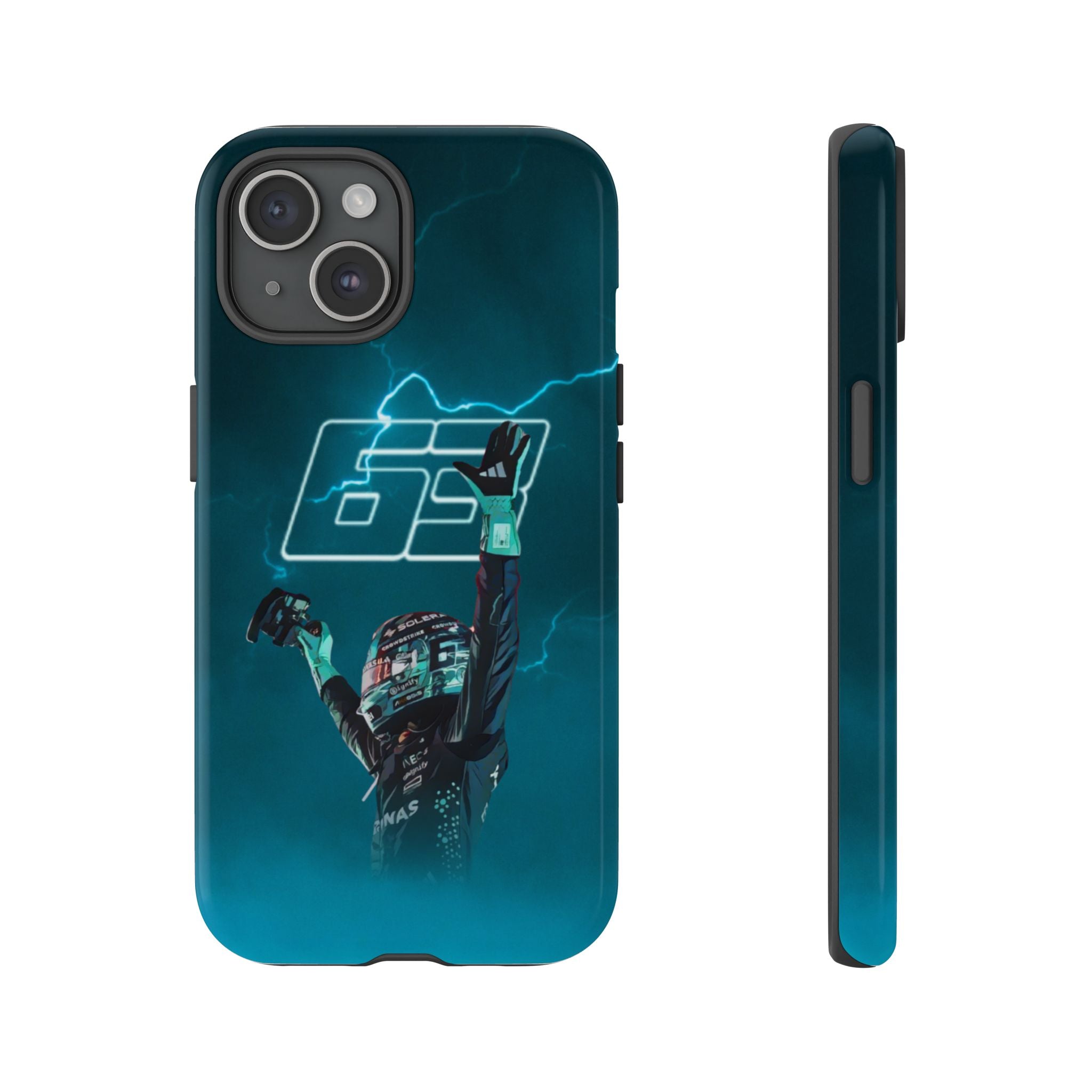 George Russell Blue Electric Phone Case (Glossy and Matte)