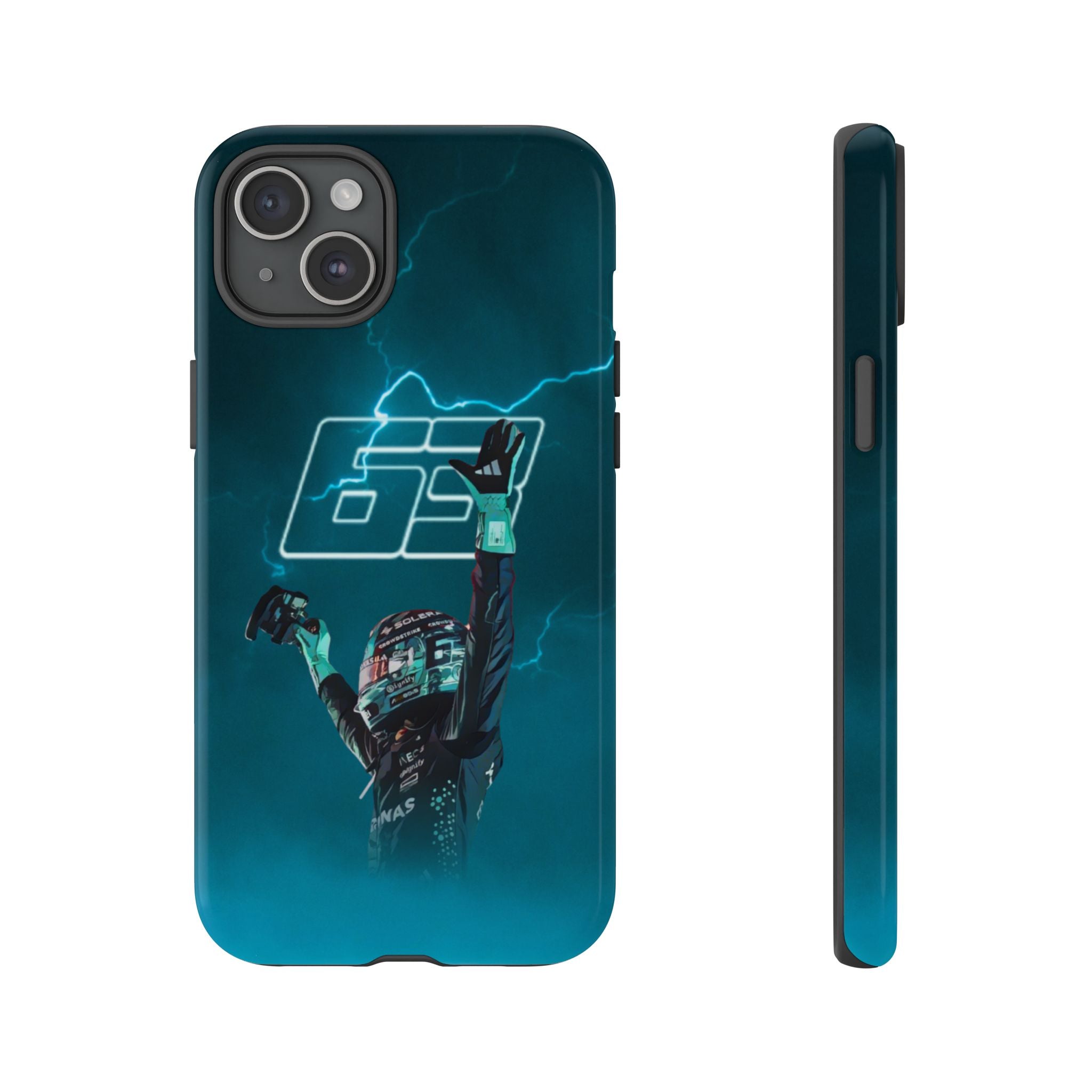 George Russell Blue Electric Phone Case (Glossy and Matte)