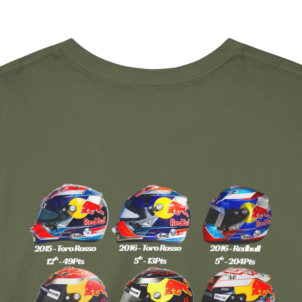 Max Verstappen - Helmets In His F1 Career Cotton T-Shirt