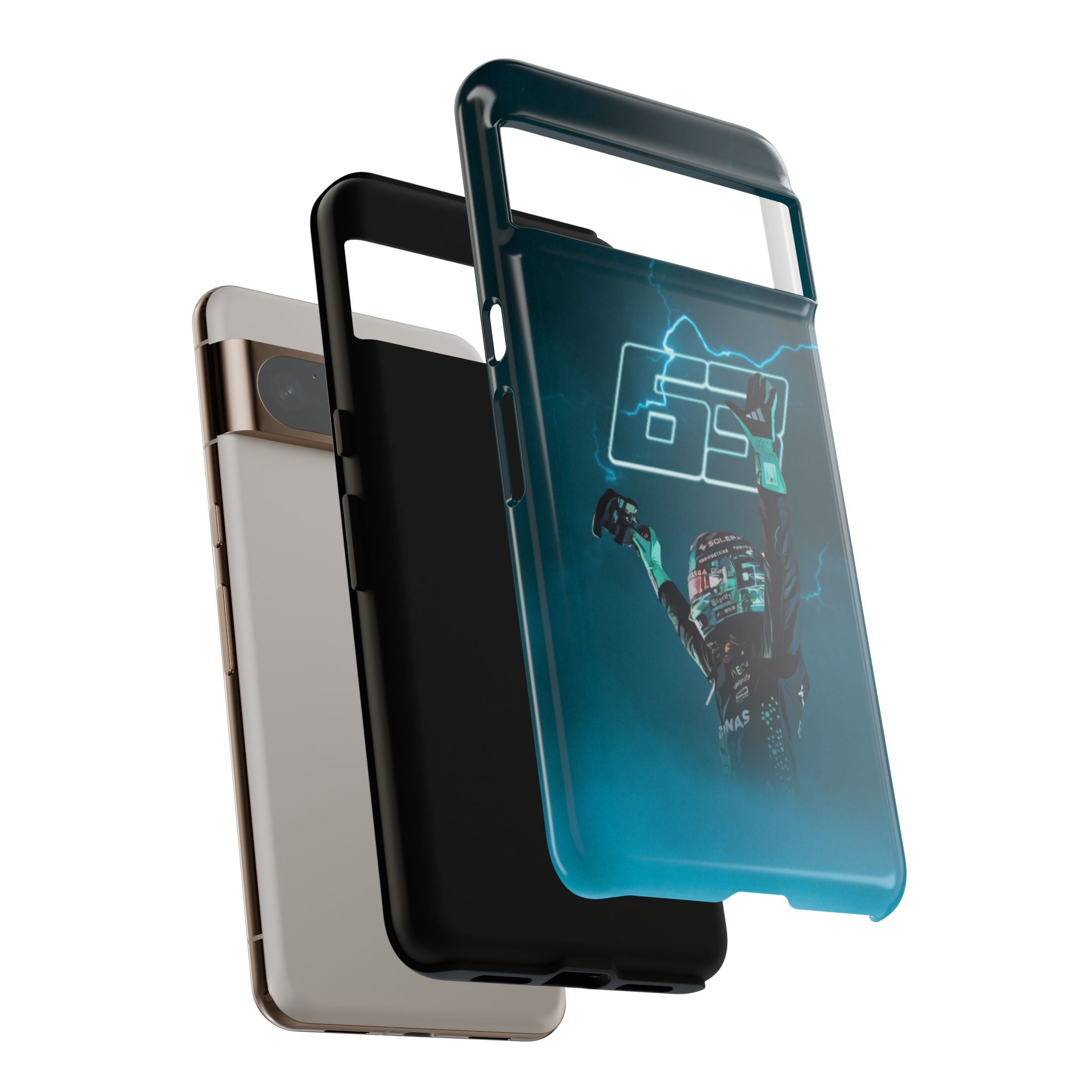 George Russell Blue Electric Phone Case (Glossy and Matte)