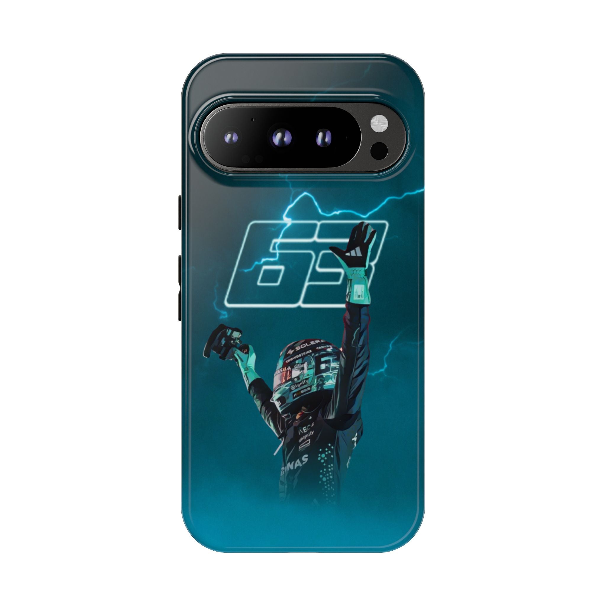 George Russell Blue Electric Phone Case (Glossy and Matte)