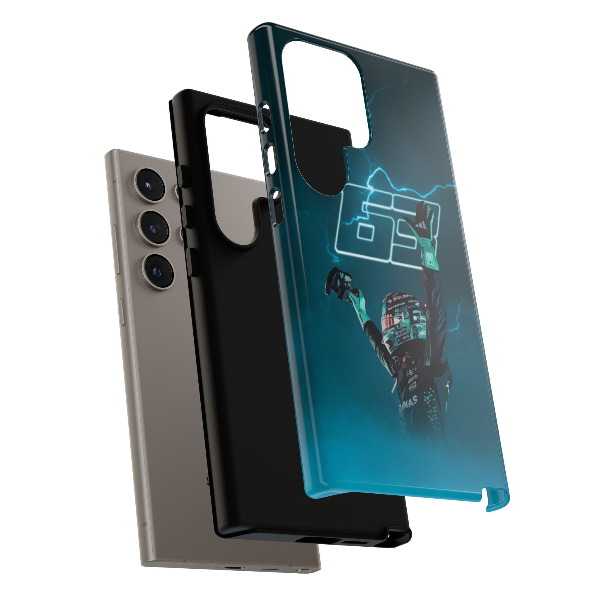 George Russell Blue Electric Phone Case (Glossy and Matte)