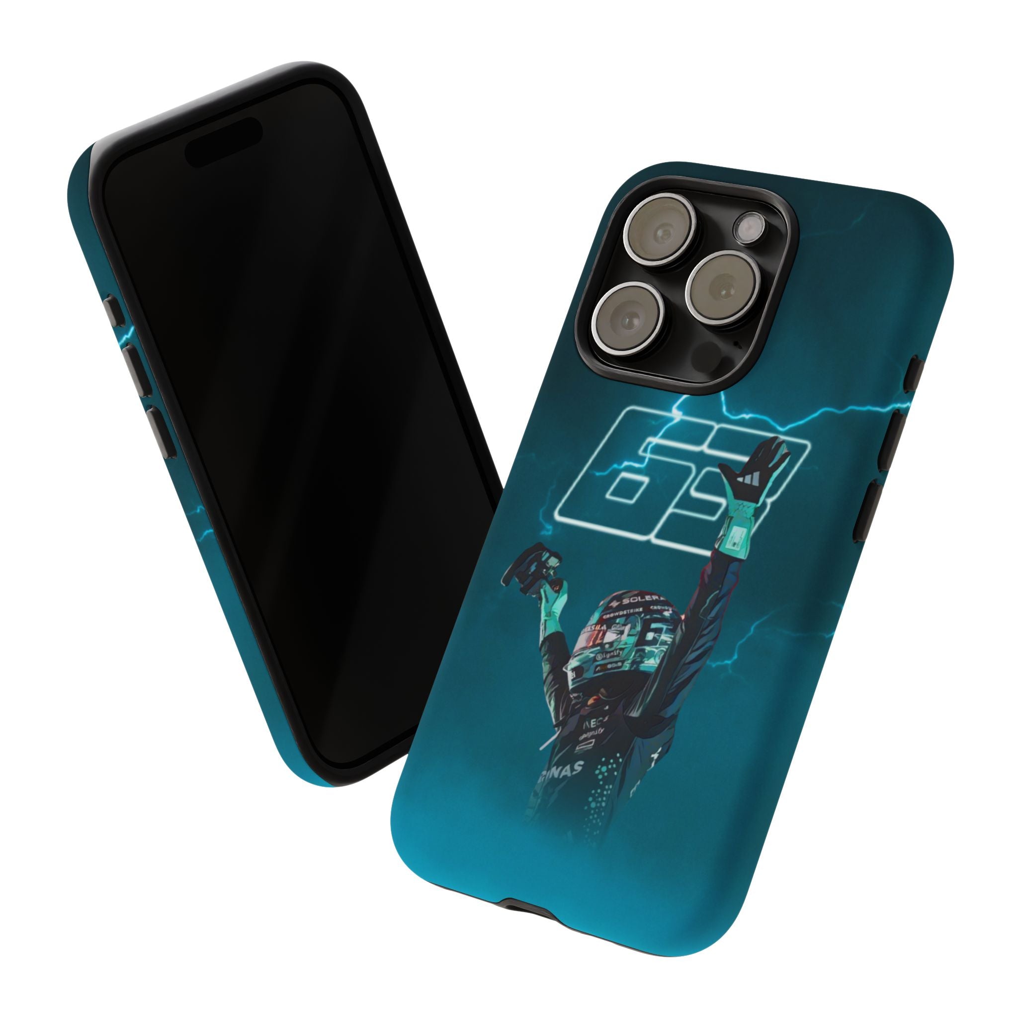 George Russell Blue Electric Phone Case (Glossy and Matte)