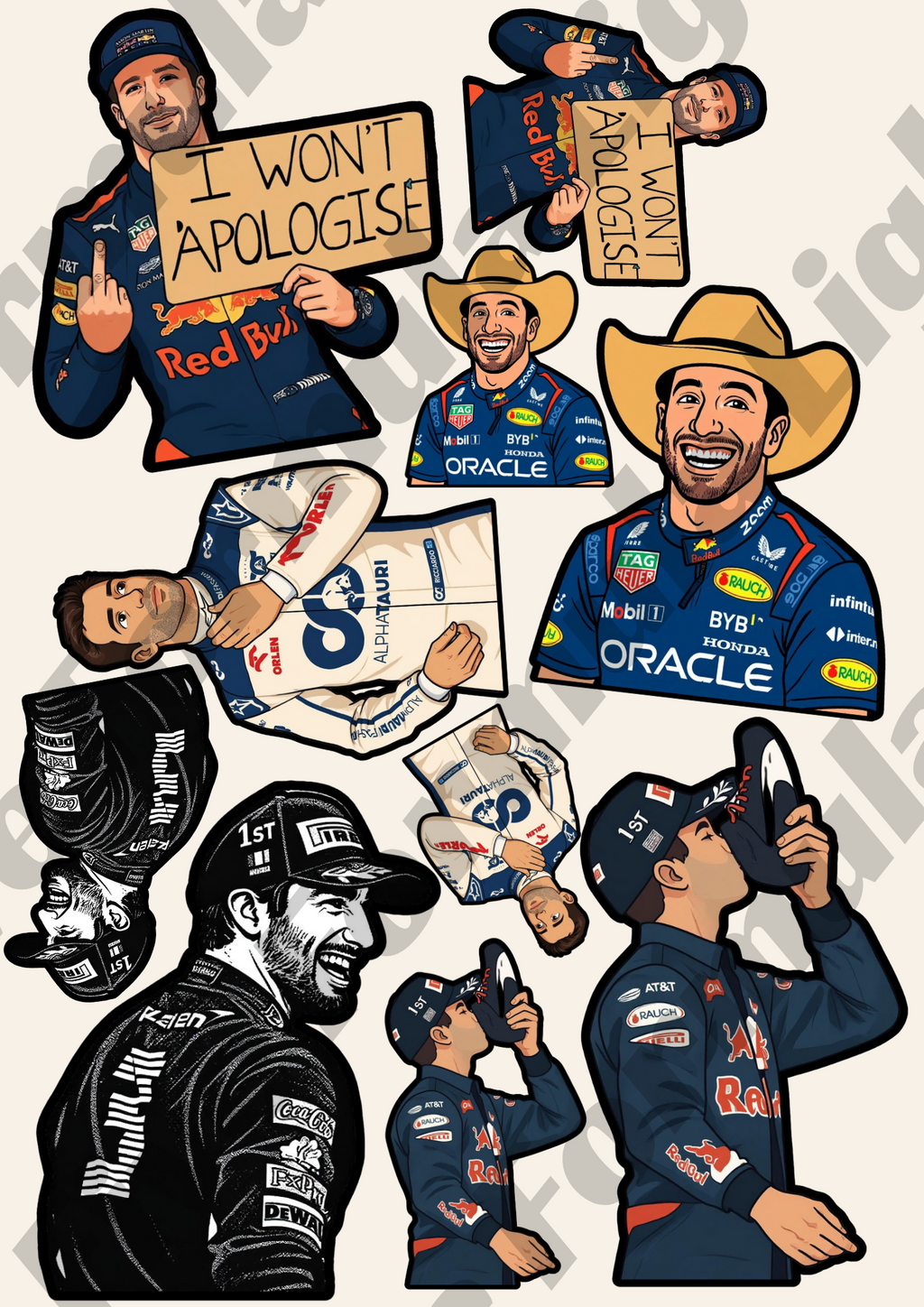 Daniel Ricciardo Stickers