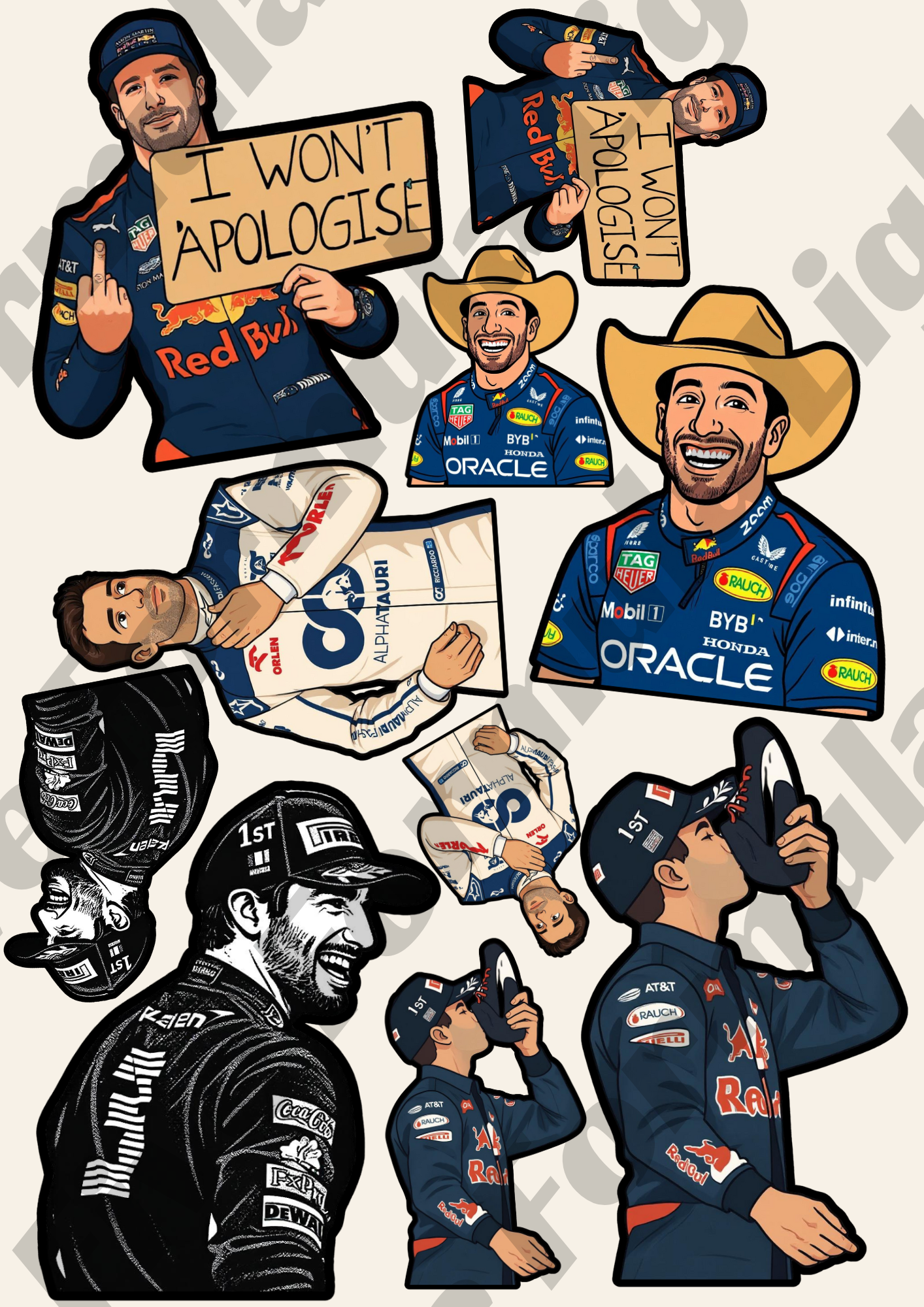 Daniel Ricciardo Stickers